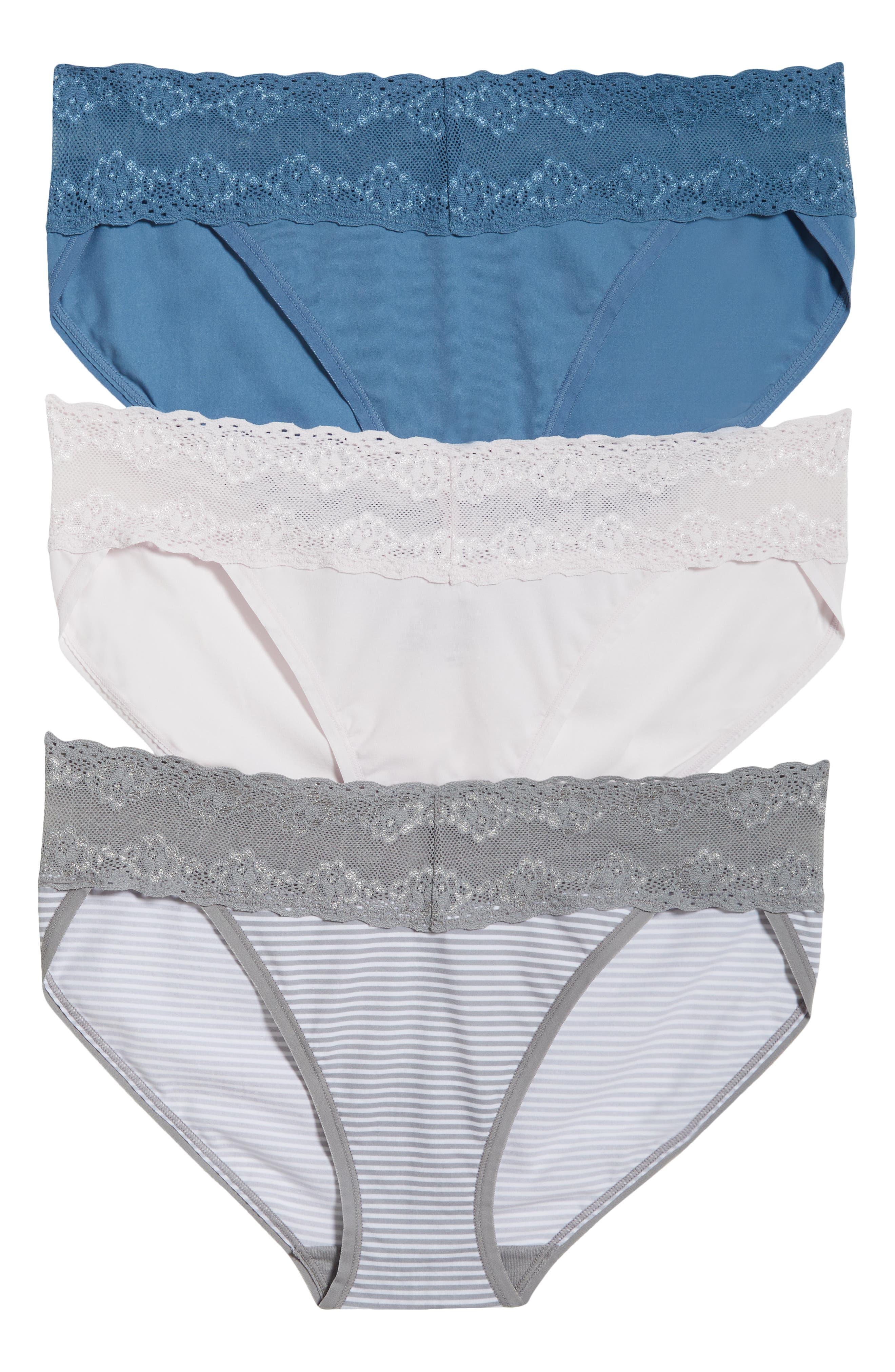Natori Bliss Perfection 3-pack Bikini Briefs in Blue