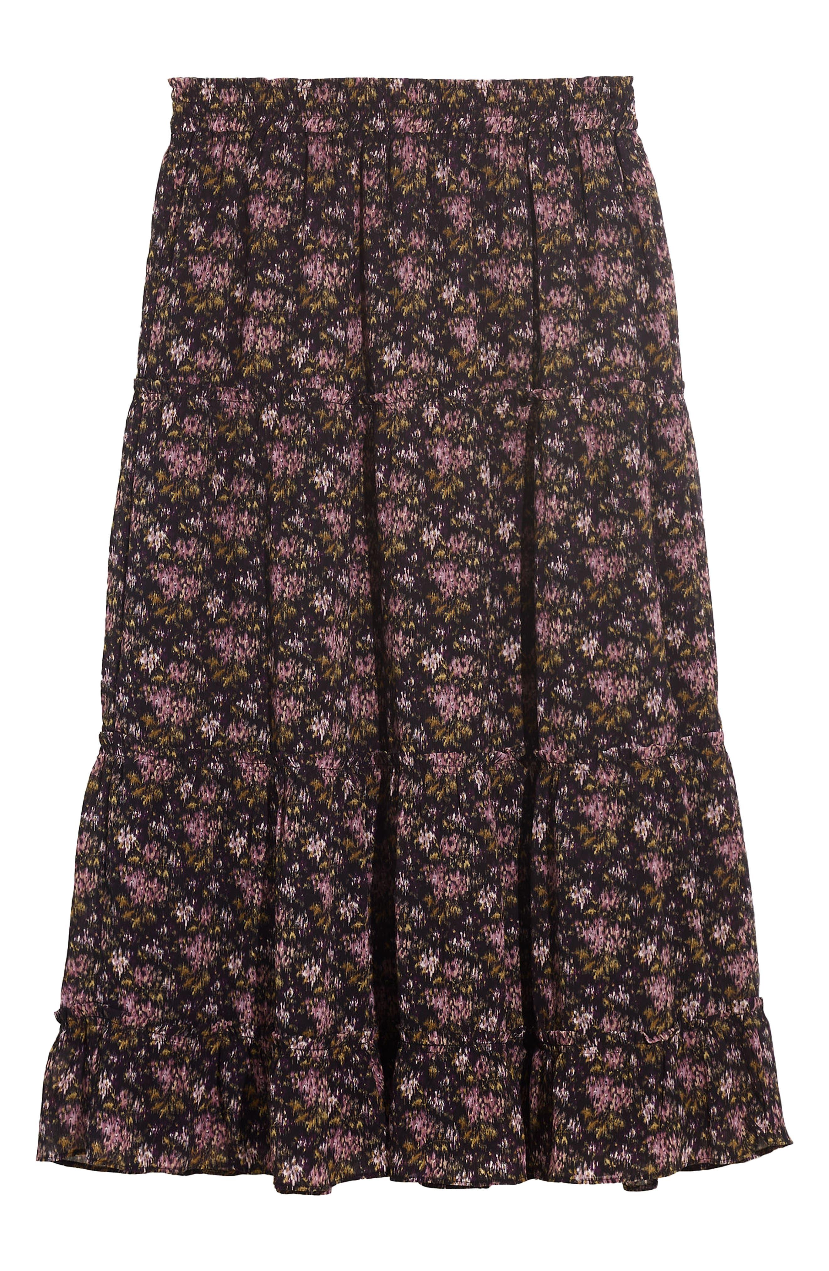 Madewell Crinkle Georgette Tiered Maxi Skirt in Black | Lyst