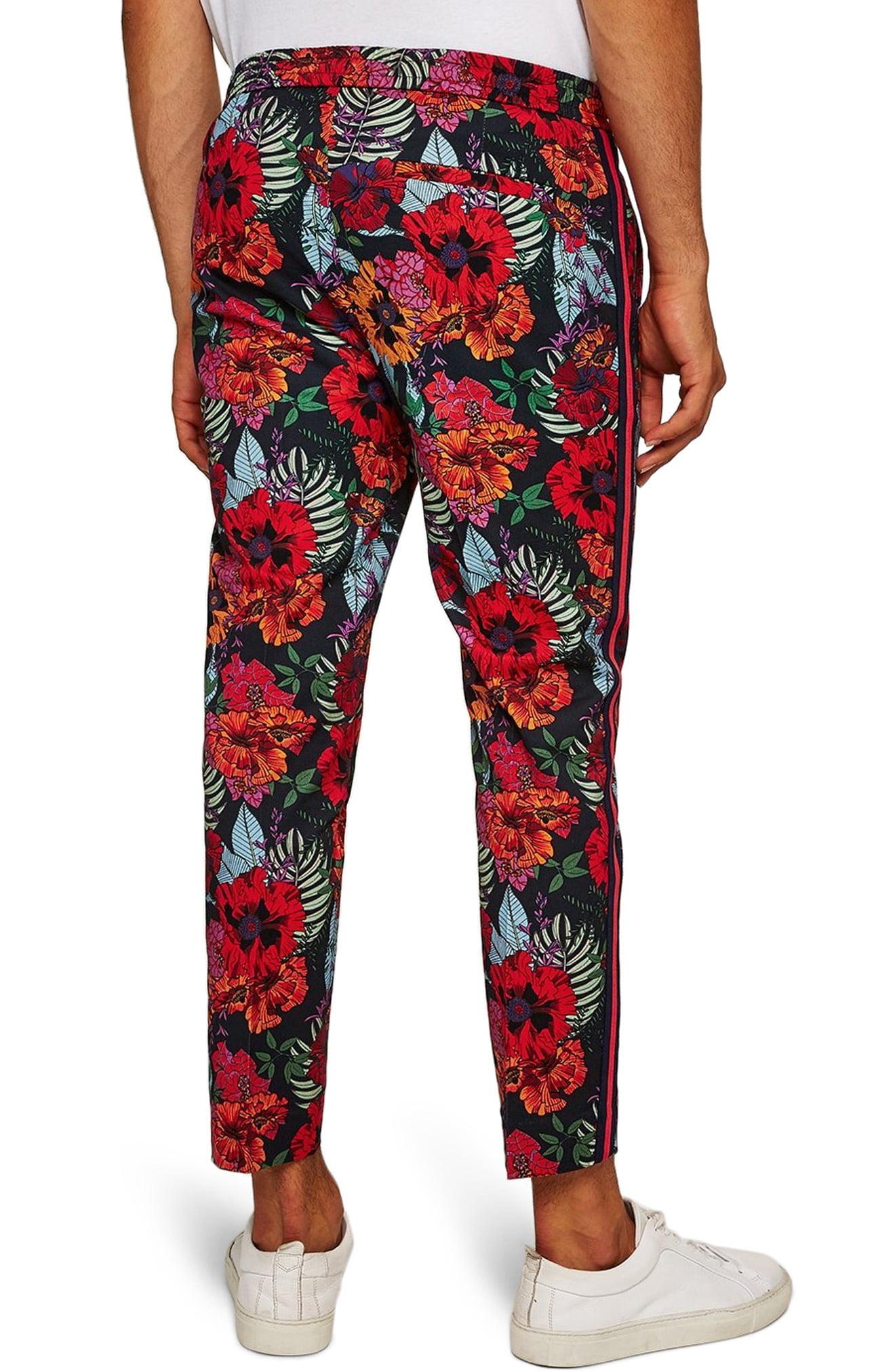 TOPMAN Topshop Floral Jogger Pants in Red for Men - Lyst