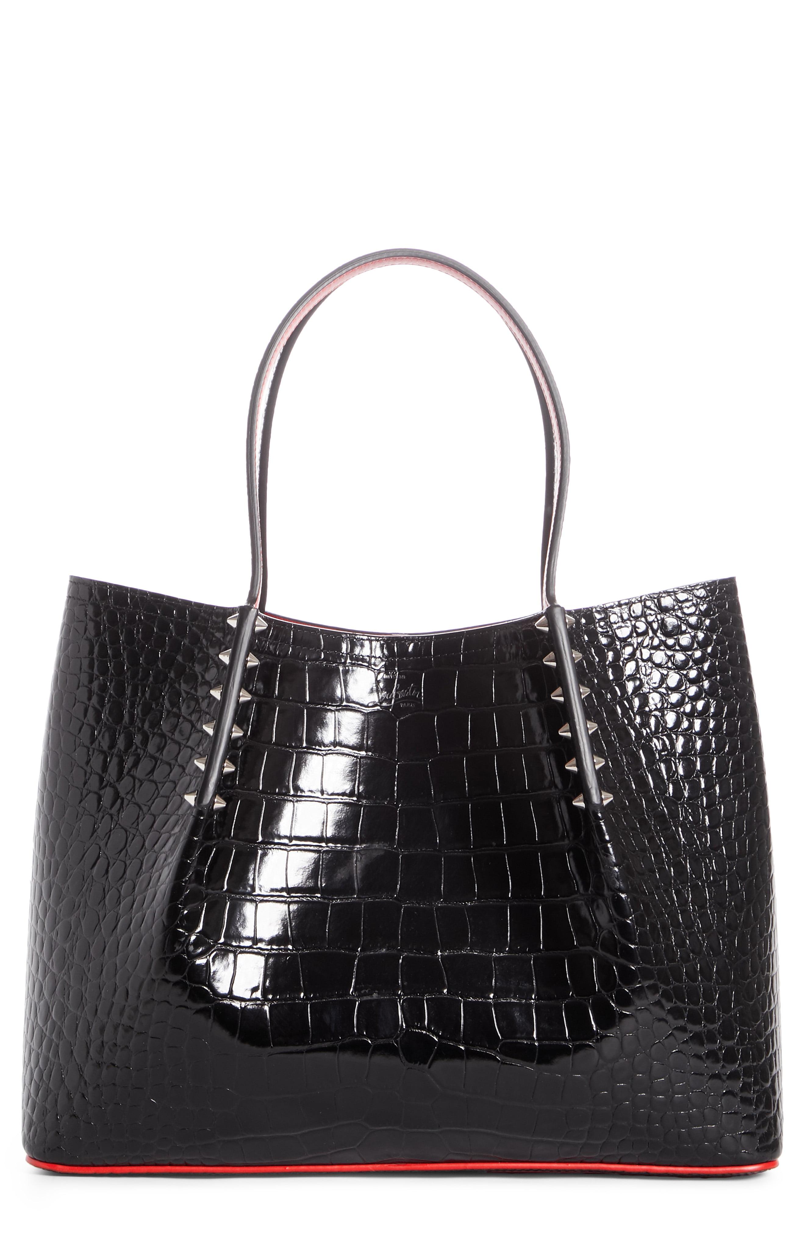 Christian Louboutin Small Cabarock Croc Embossed Calfskin Leather Tote ...