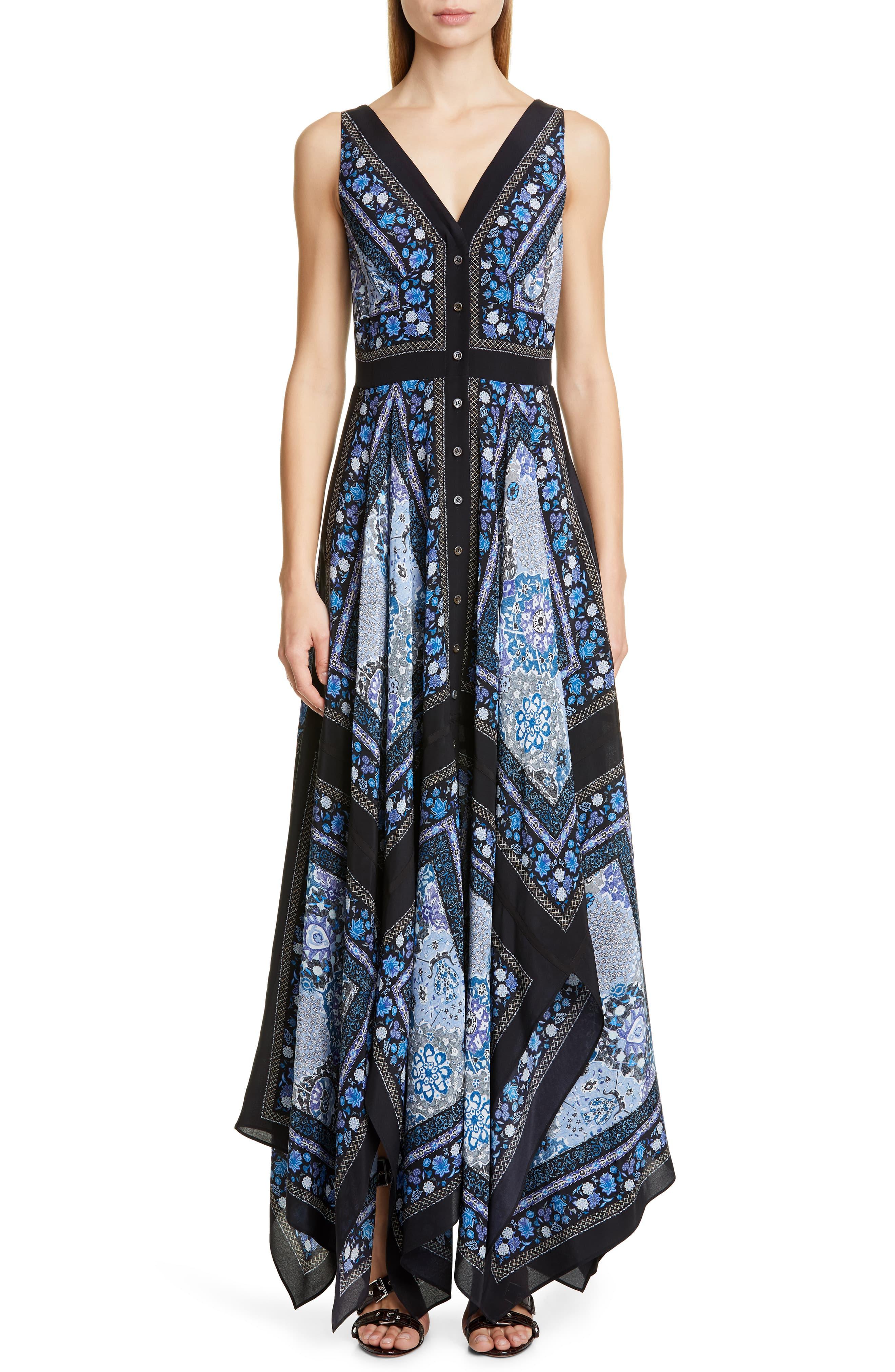 Altuzarra Silk Duel Floral-tapestry Georgette Maxi Dress in Blue - Lyst