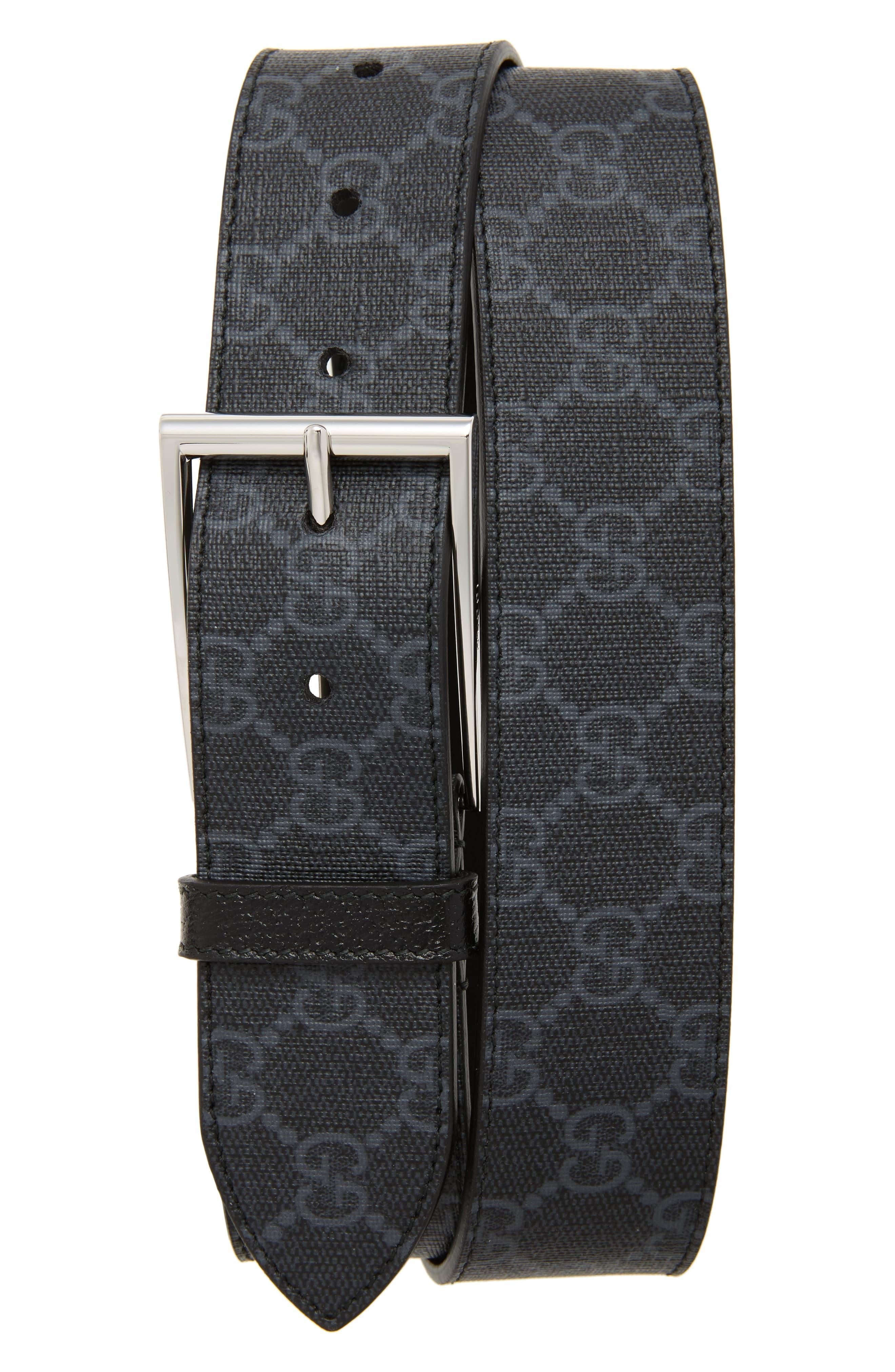 Gucci Gg Supreme Print Canvas Belt in Black for Men - Lyst