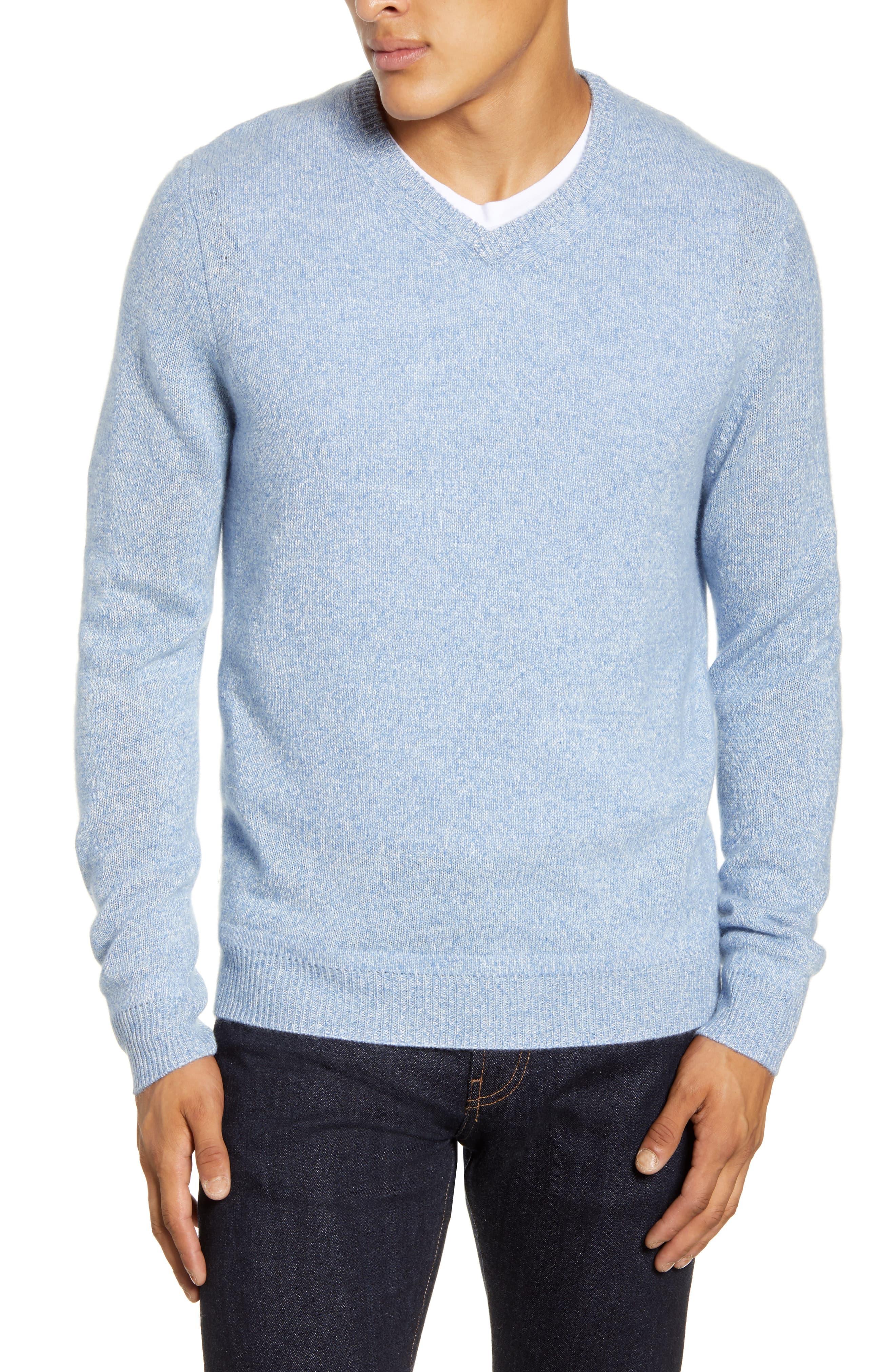Nordstrom Cashmere & Silk V-neck Sweater in Blue for Men - Lyst
