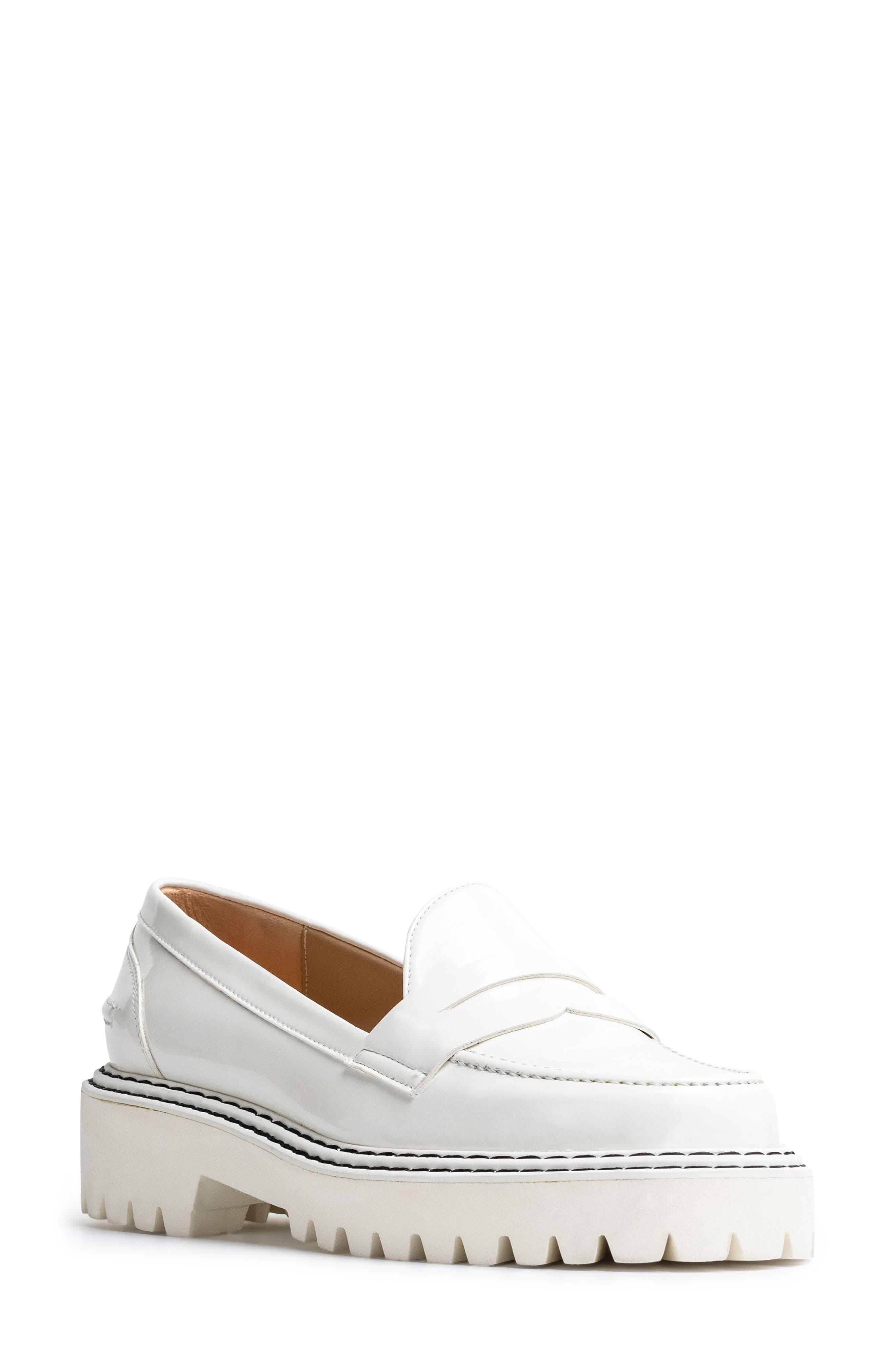 Jon Josef Platform Penny Loafer in White Lyst