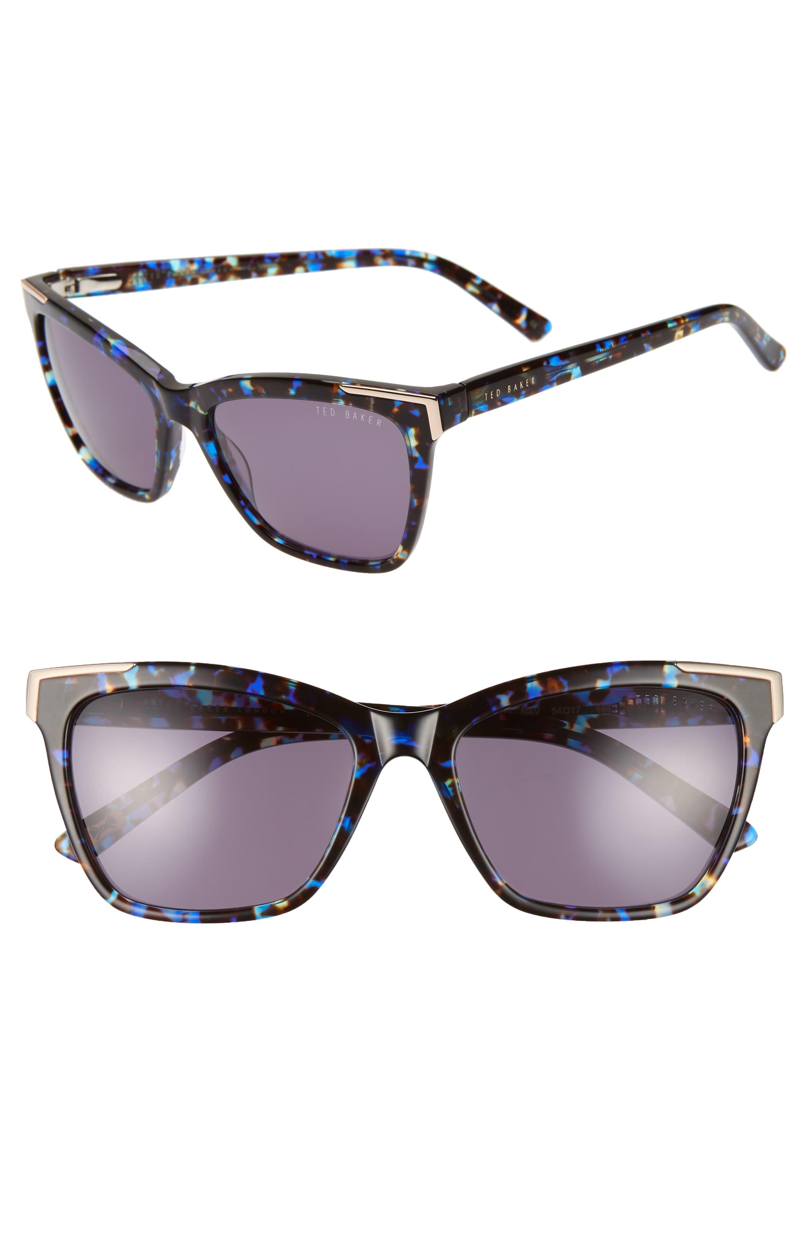 Ted Baker 54mm Square Sunglasses - Navy Tortoise/ Purple - Lyst