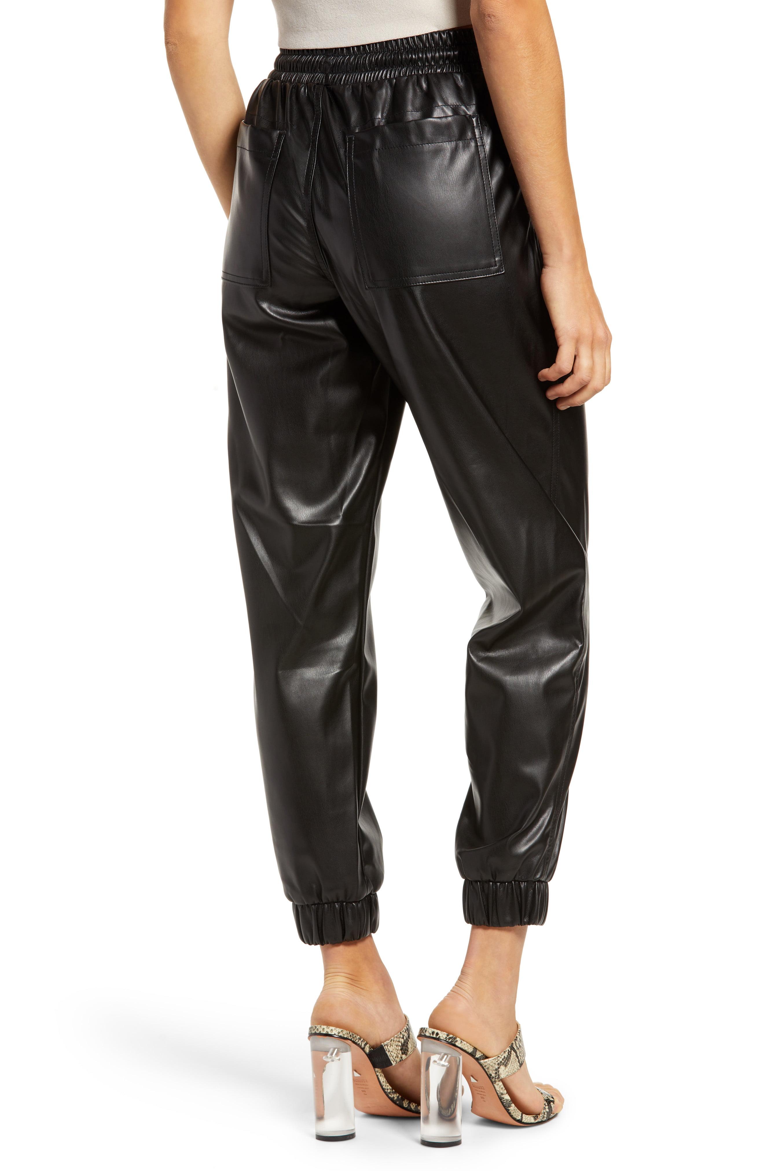 Blank NYC Faux Leather Jogger Pants in Black - Lyst