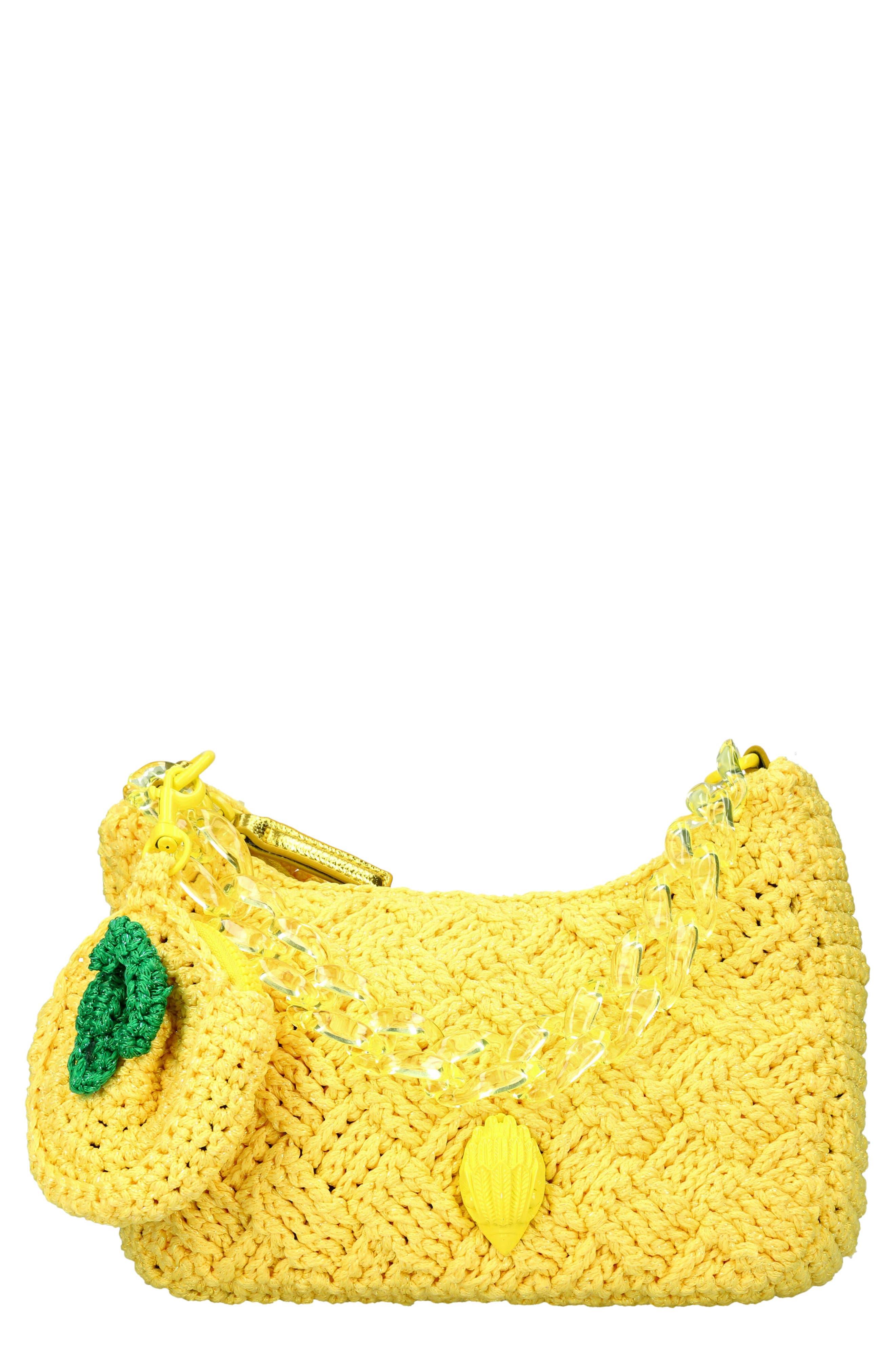 Kurt Geiger Crochet Multi Crossbody Bag in Yellow | Lyst
