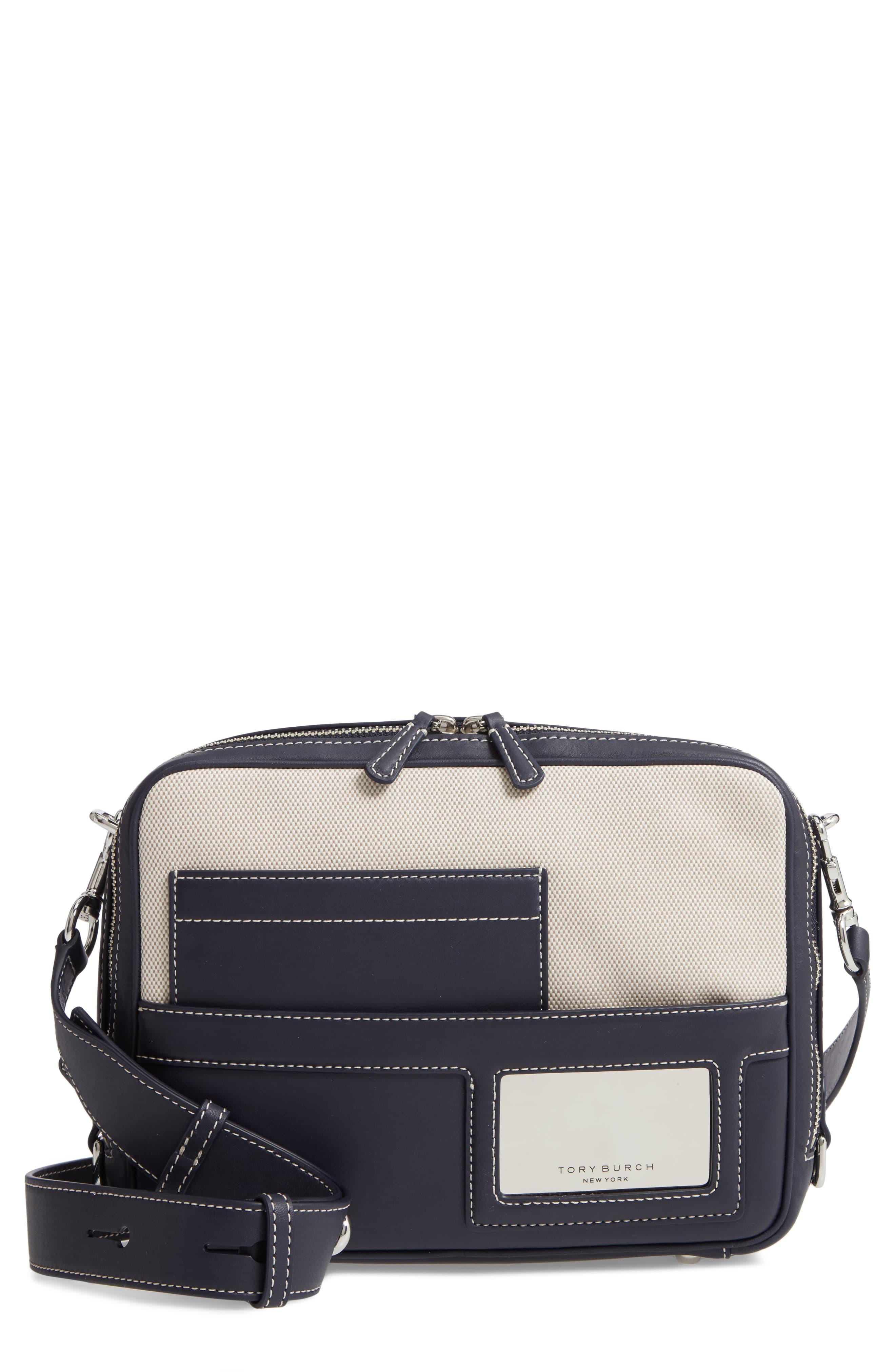 Tory Burch Leather & Canvas Camera Bag in Midnight (Blue) Lyst