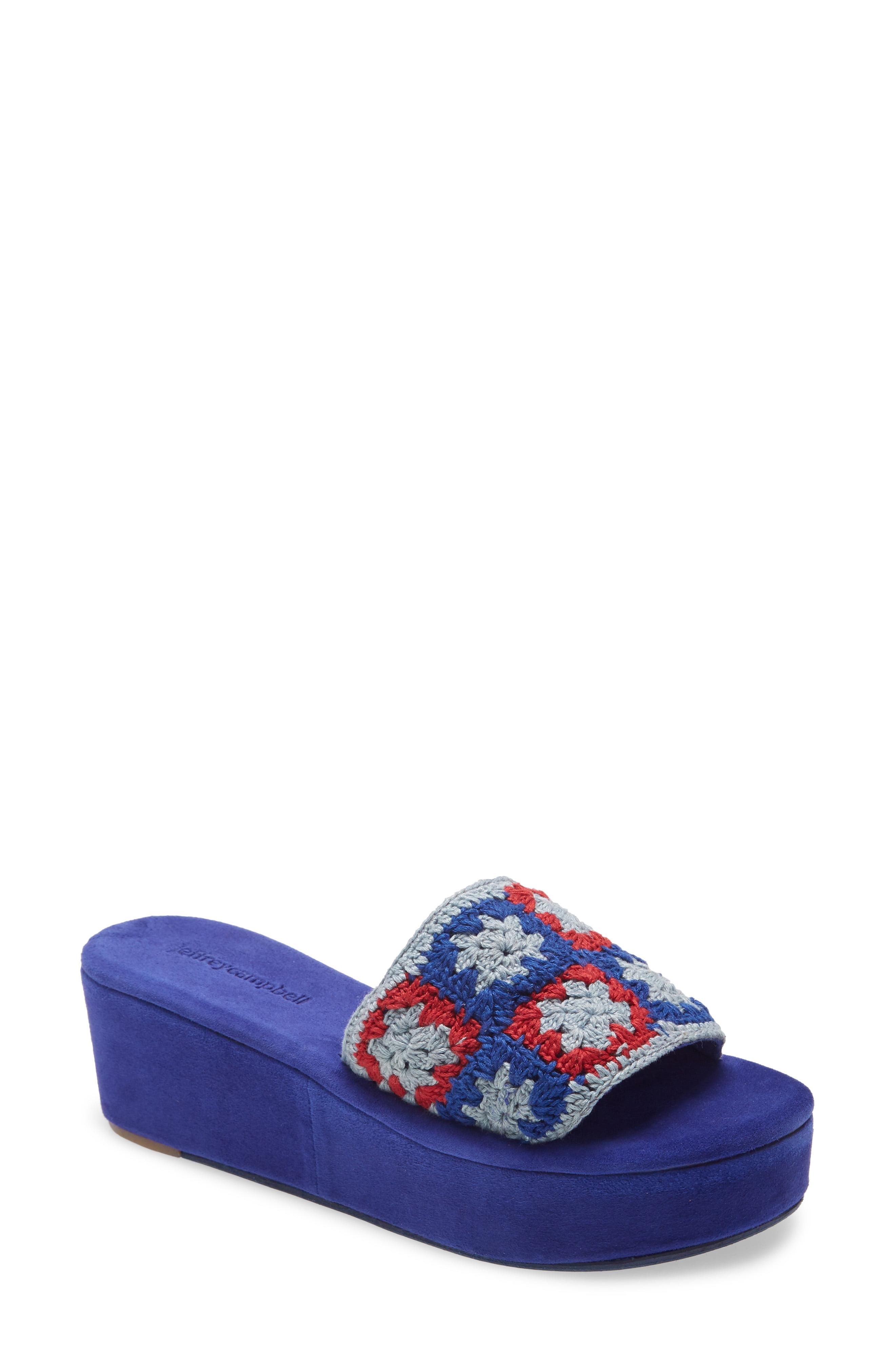 Jeffrey Campbell Mix-up Platform Slide Sandal in Red Blue (Blue) - Lyst