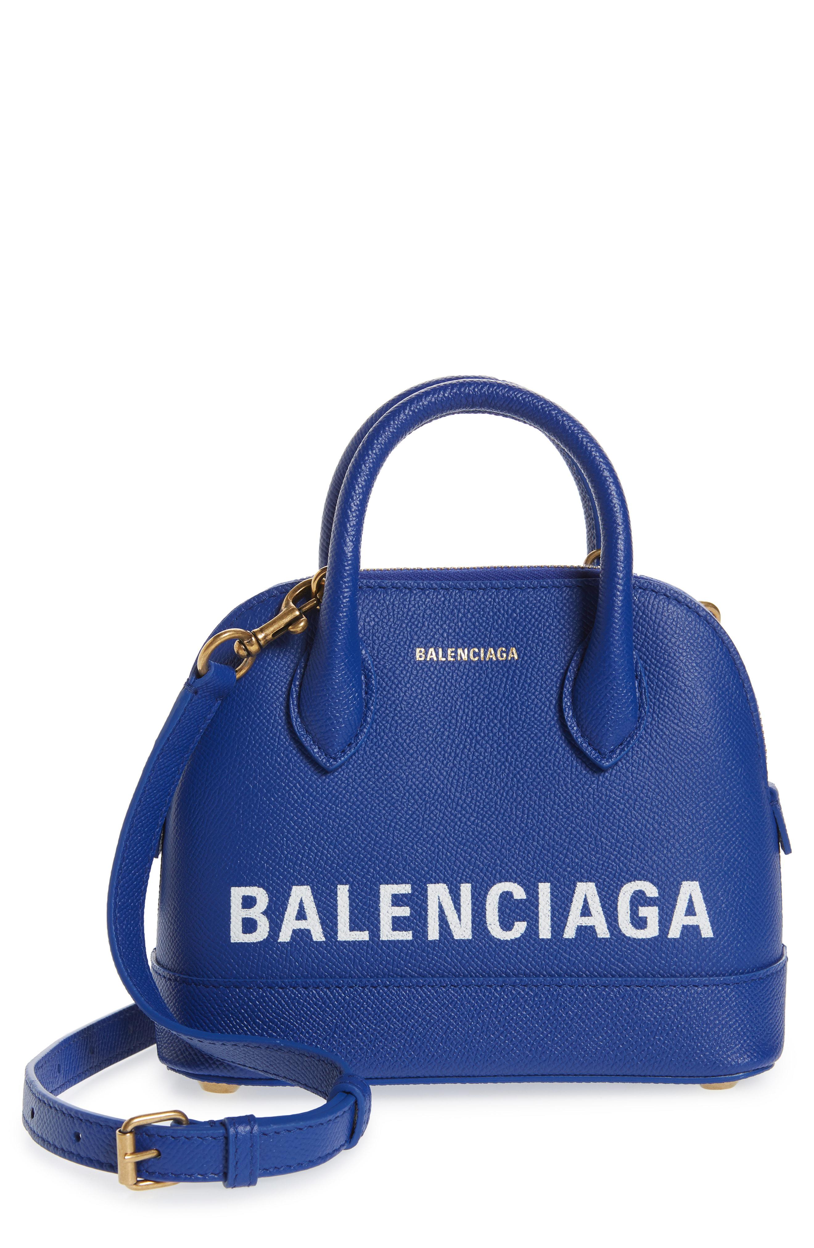 Balenciaga Logo Ville Bag Leather Small Blue 21348436