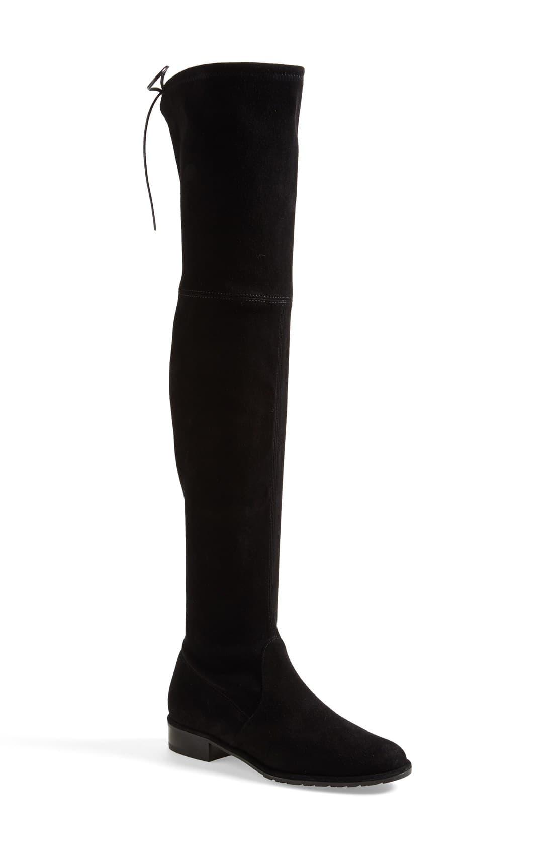 Stuart Weitzman Lace 'lowland' Over The Knee Boot in Black Suede (Black