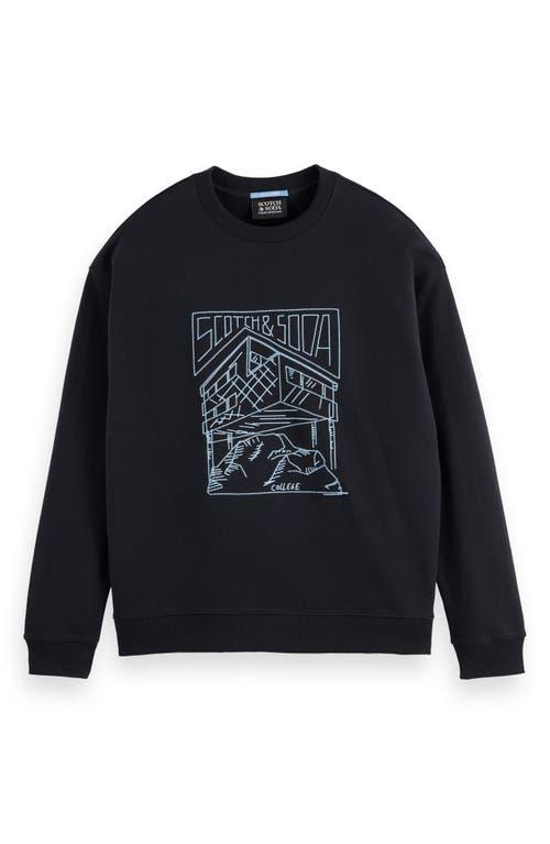 “Scotch & Soda” プリントコットンスウェット Black/Multi Scotch & Soda” プリントコットンスウェット Black/Multi