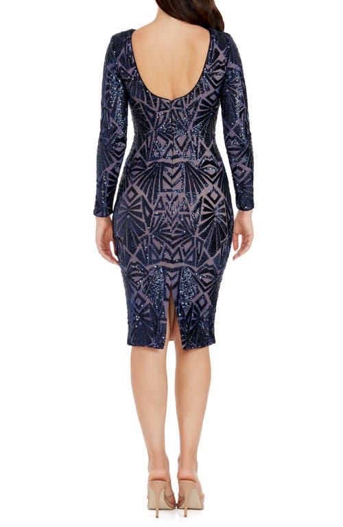 white christmas dresses Dress The Population Emery Sequined Bodycon Dress - Silver/Black main image 1