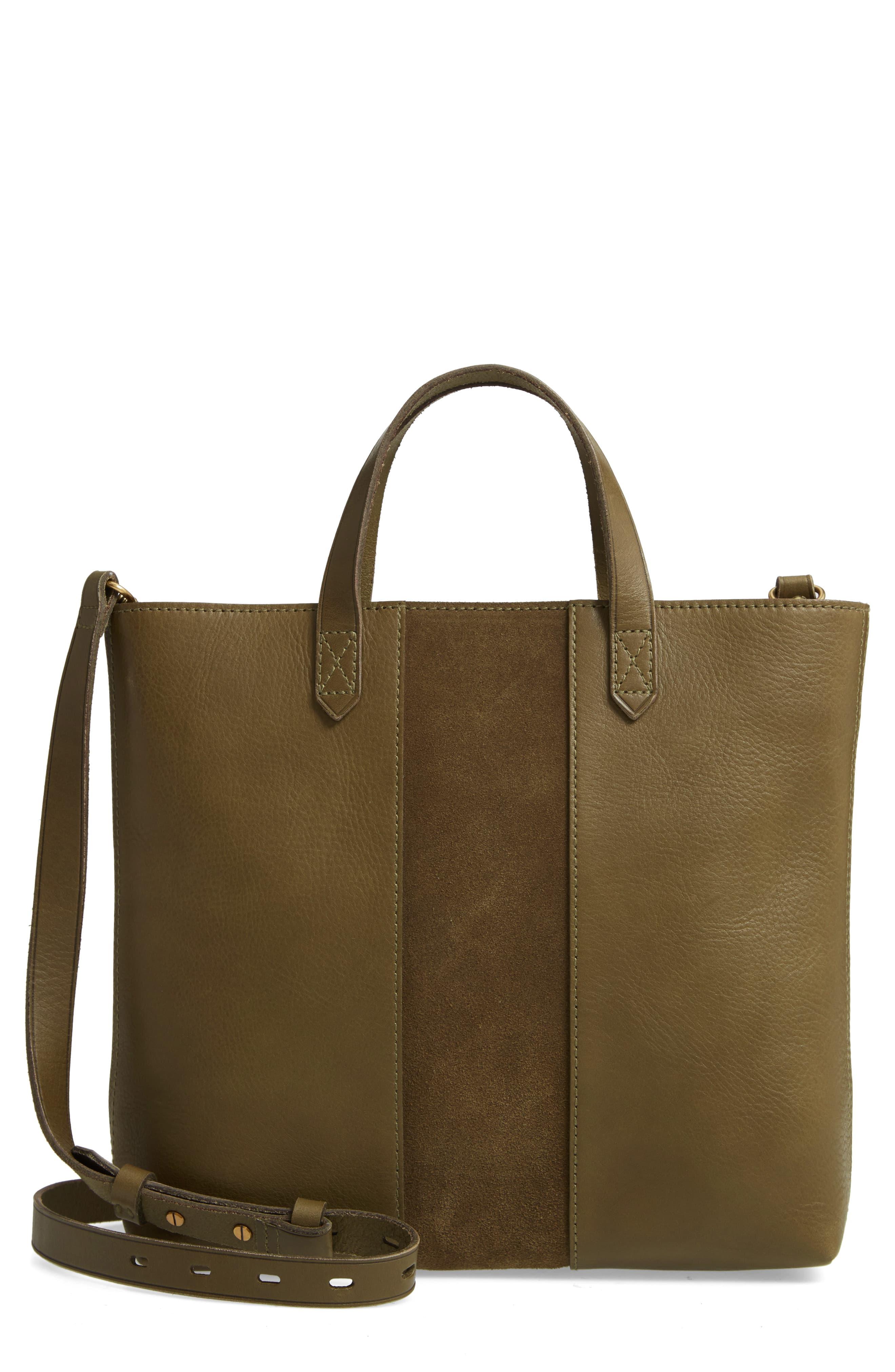 madewell small transport leather crossbody tote