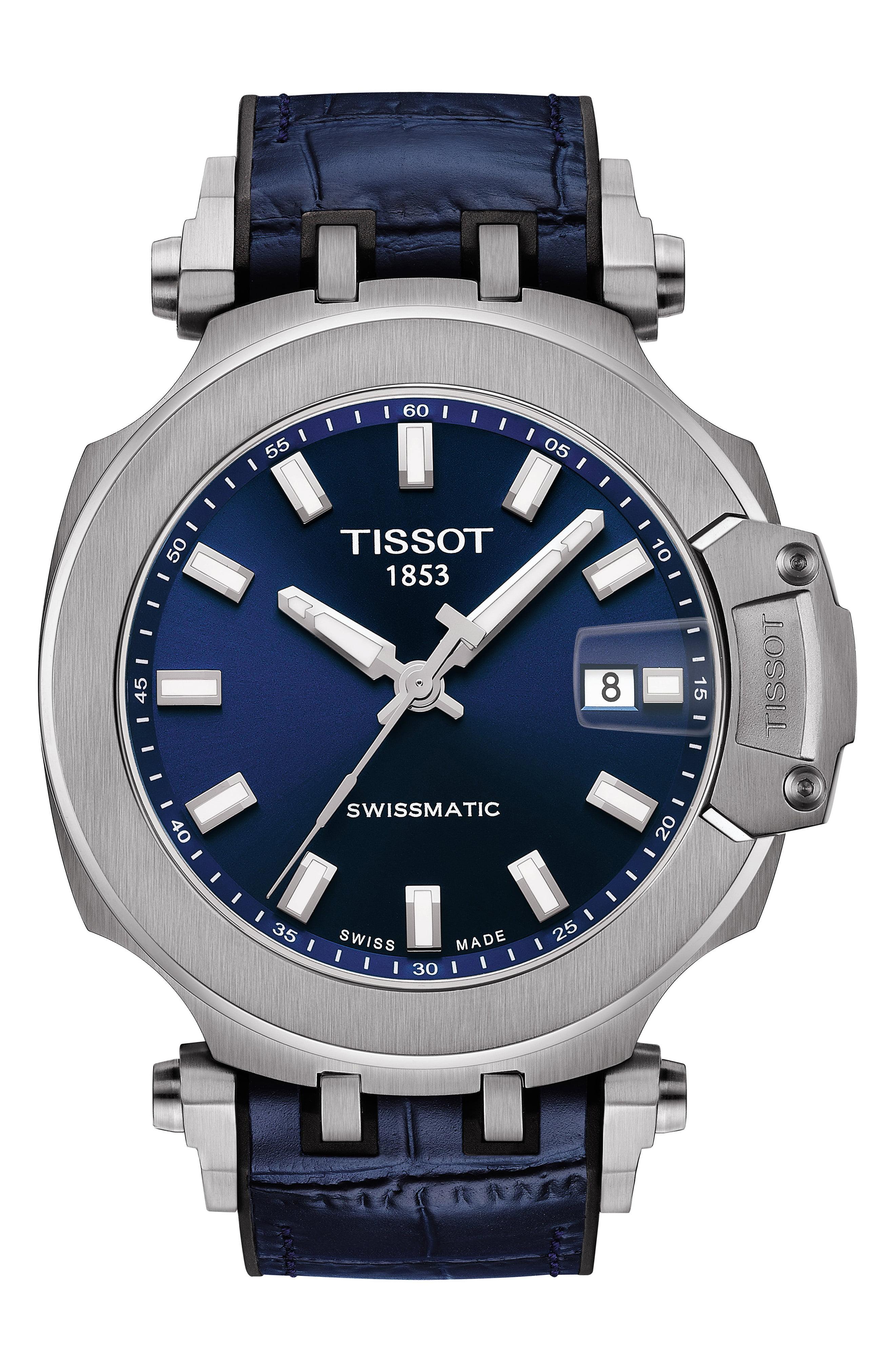 Tissot Leather S Trace Swiss Automatic Stainless Steel Sport Watch