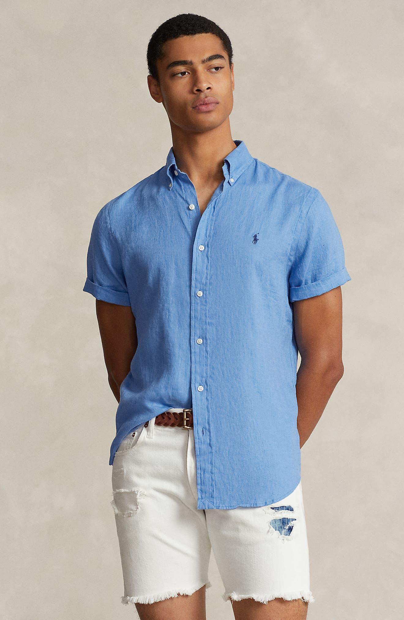 Polo Ralph Lauren Embroidered Polo Rider Linen Button-down Shirt