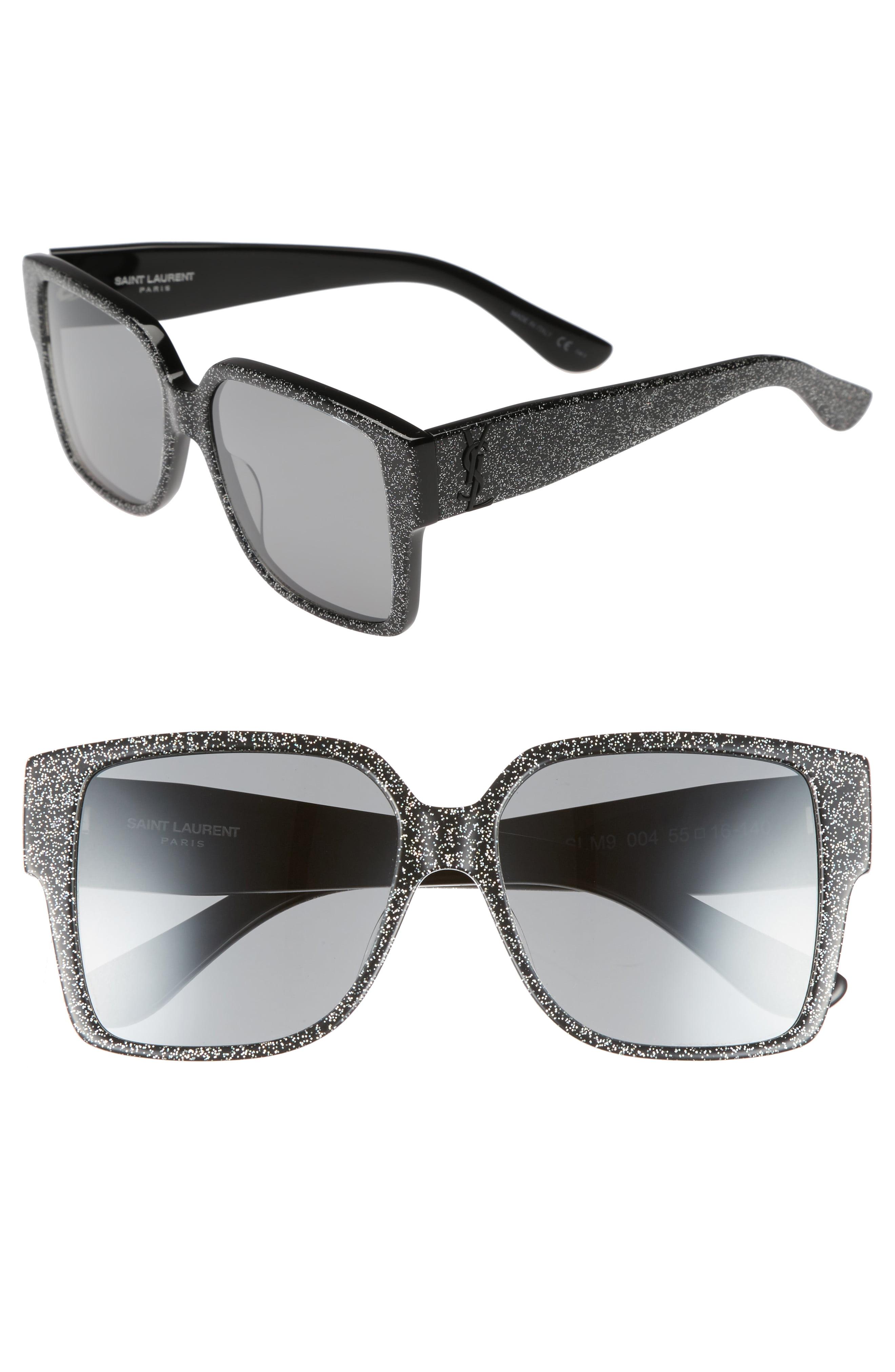Saint Laurent 55mm Square Sunglasses Multi/ Silver in Metallic Lyst
