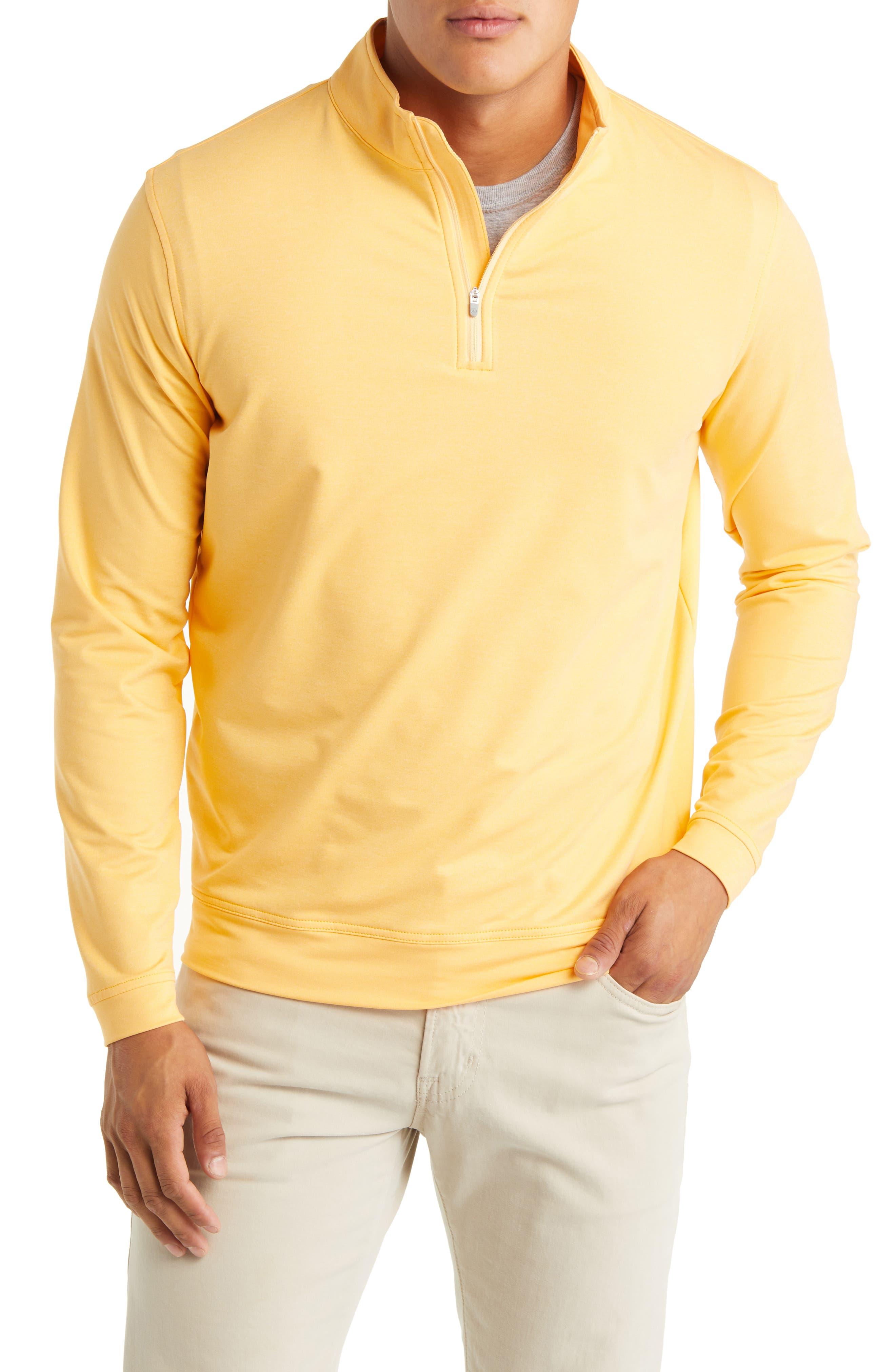 Peter Millar Perth Mélange Quarter Zip Performance Pullover in Yellow for  Men | Lyst