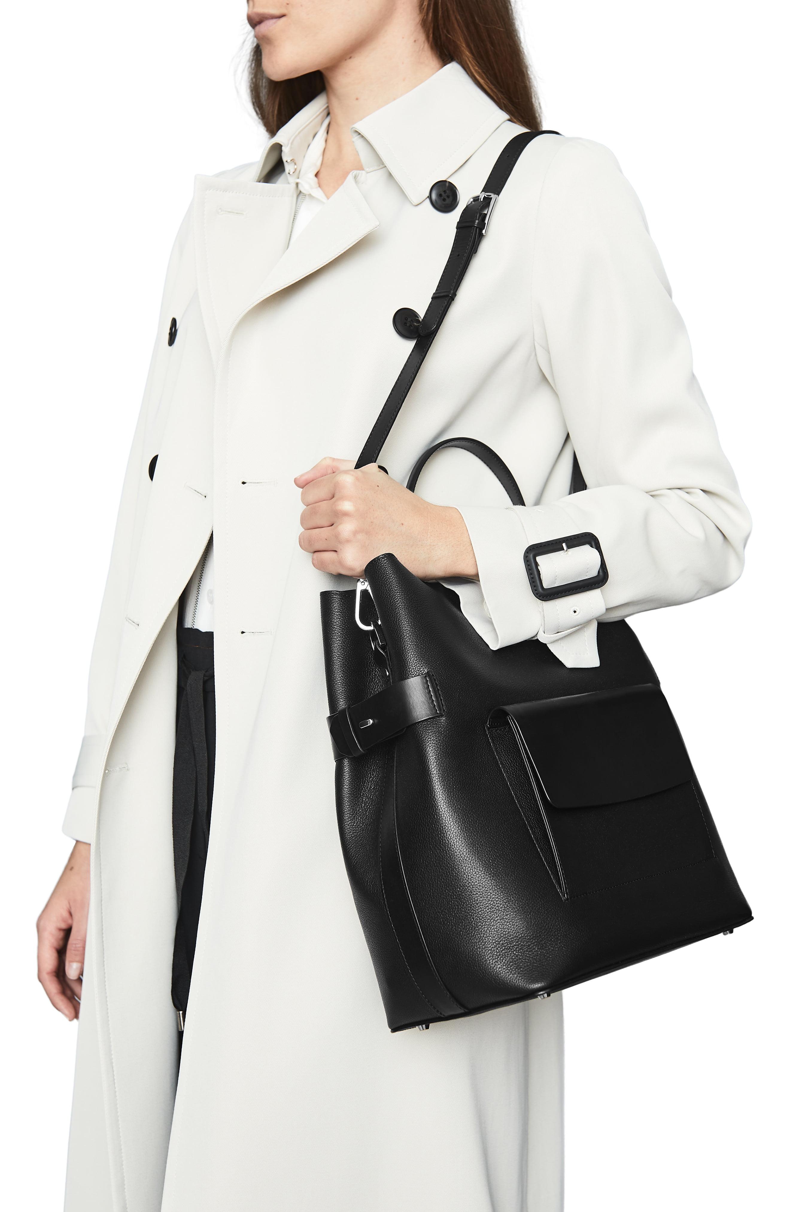 reiss freya leather bucket bag