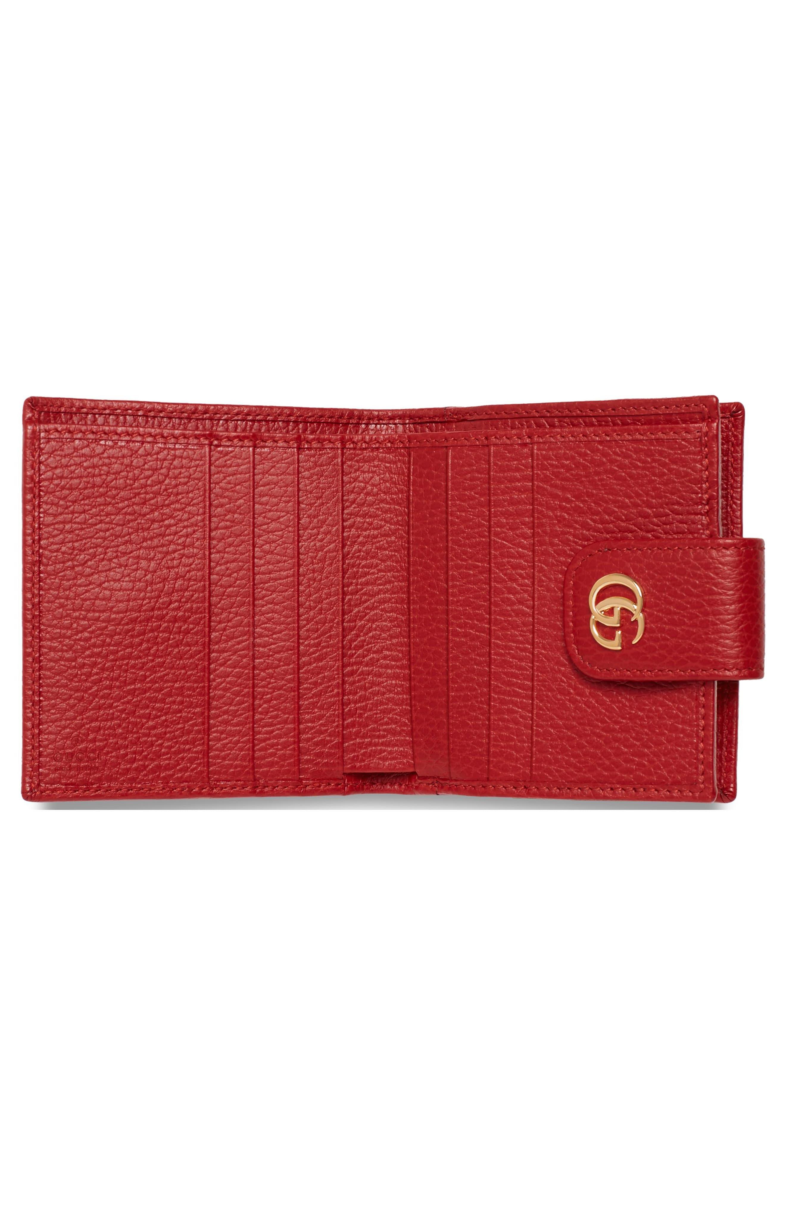 Gucci Gg Marmont Leather Wallet in Red - Lyst