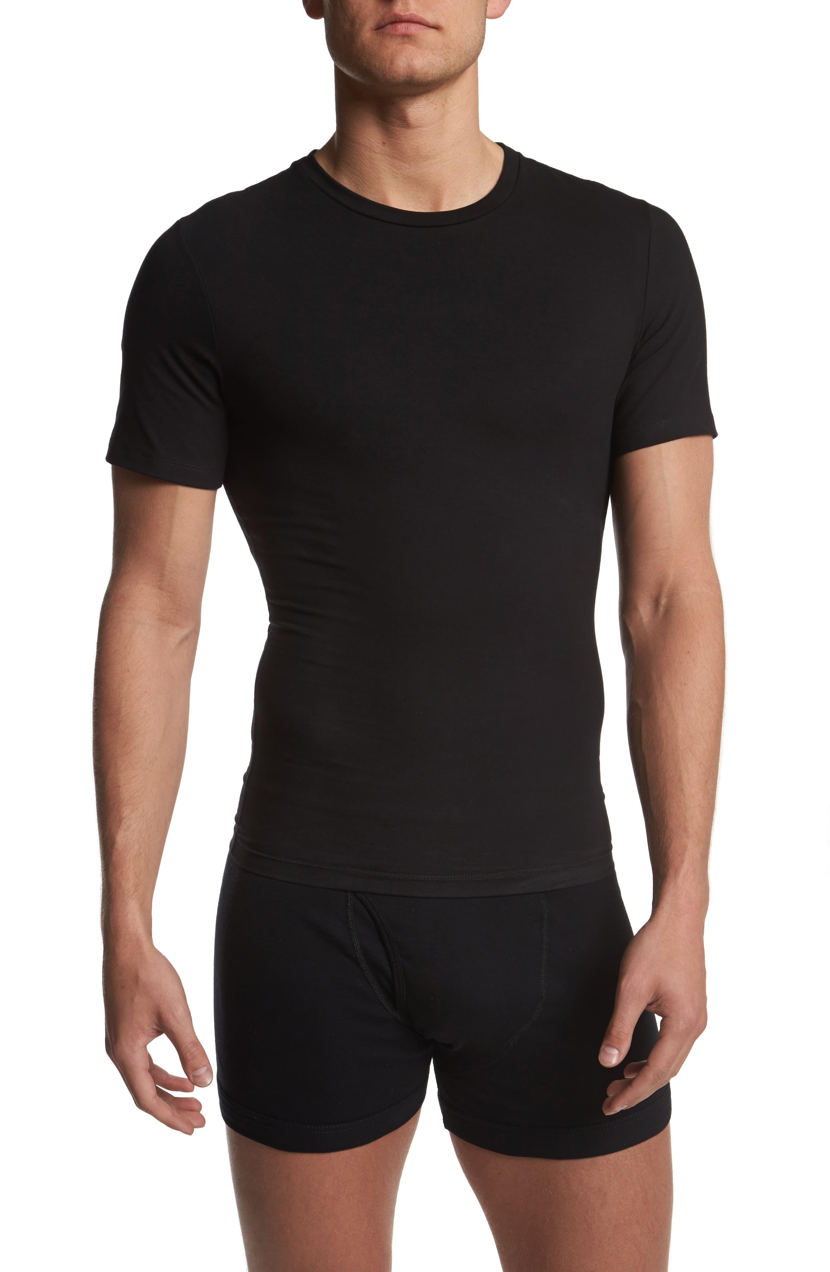Spanx Spanx Crewneck Cotton Compression T-shirt in Black (White) for ...