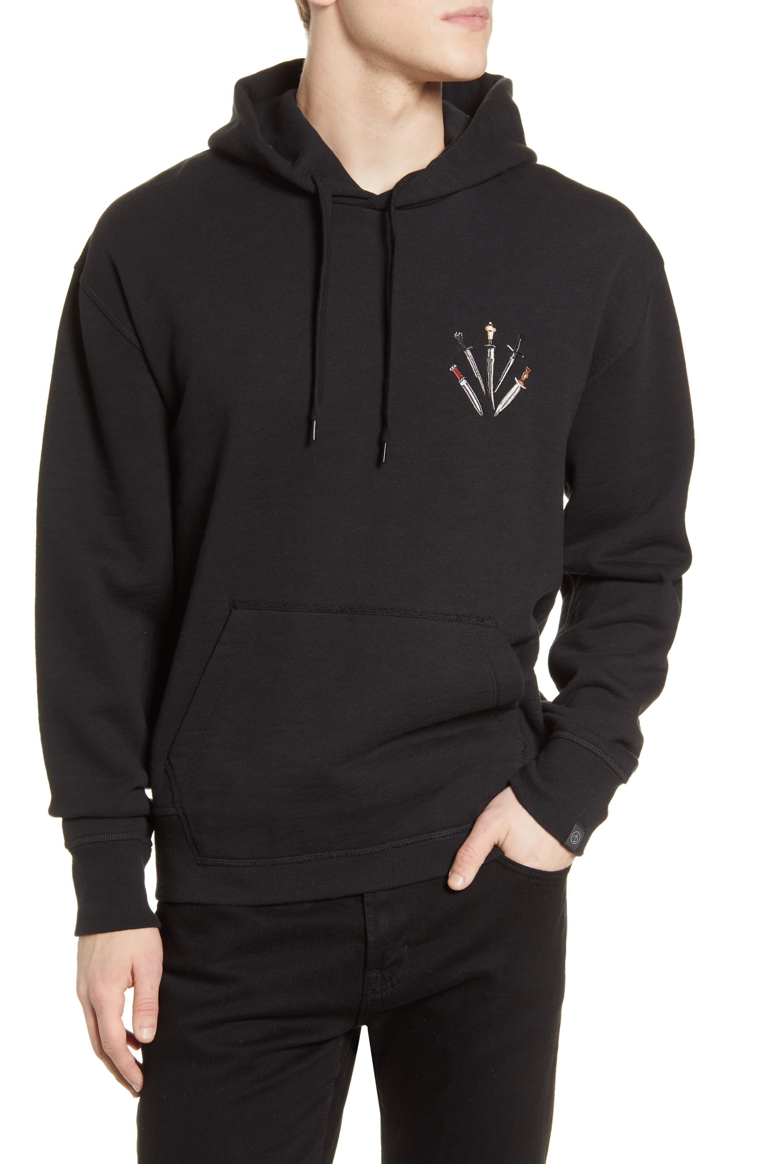 Rag & Bone Embroidered Dagger Hoodie in Black for Men | Lyst