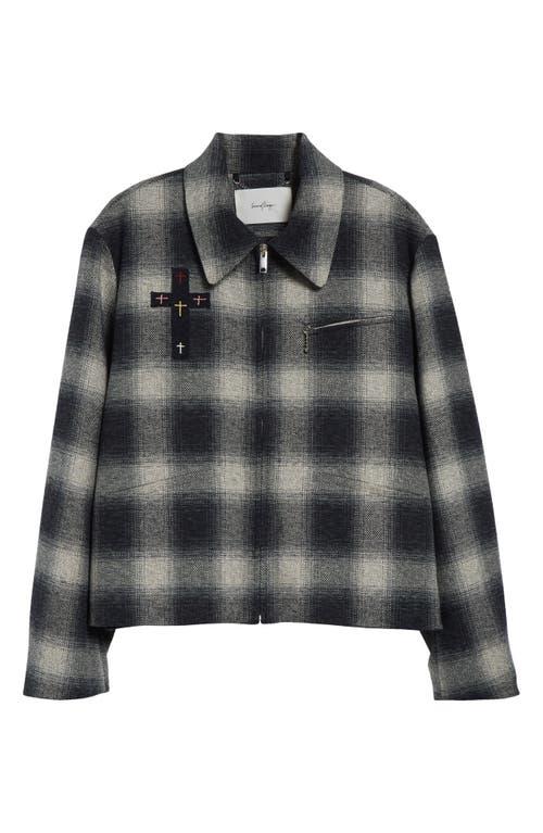 Second Layer Oracle Plaid Virgin Wool Jacket in Black for Men | Lyst