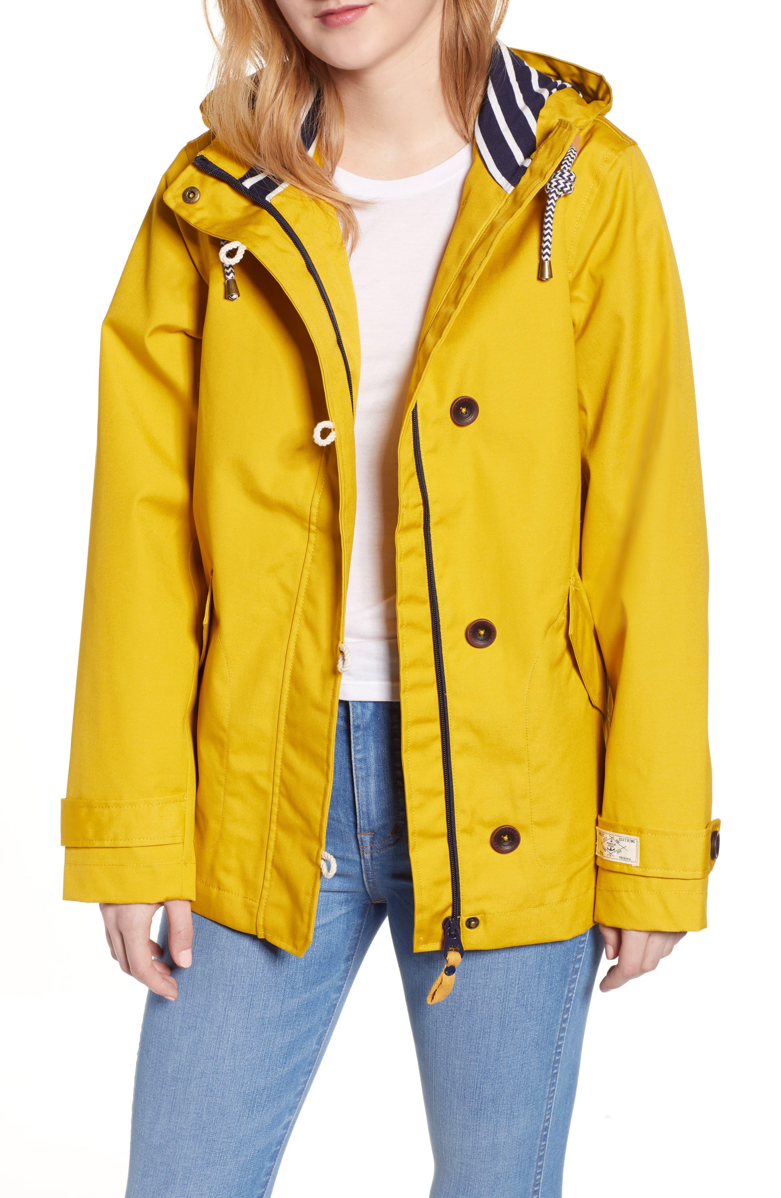 Joules Coast Waterproof Hooded Jacket in Antique Gold (Yellow) - Lyst