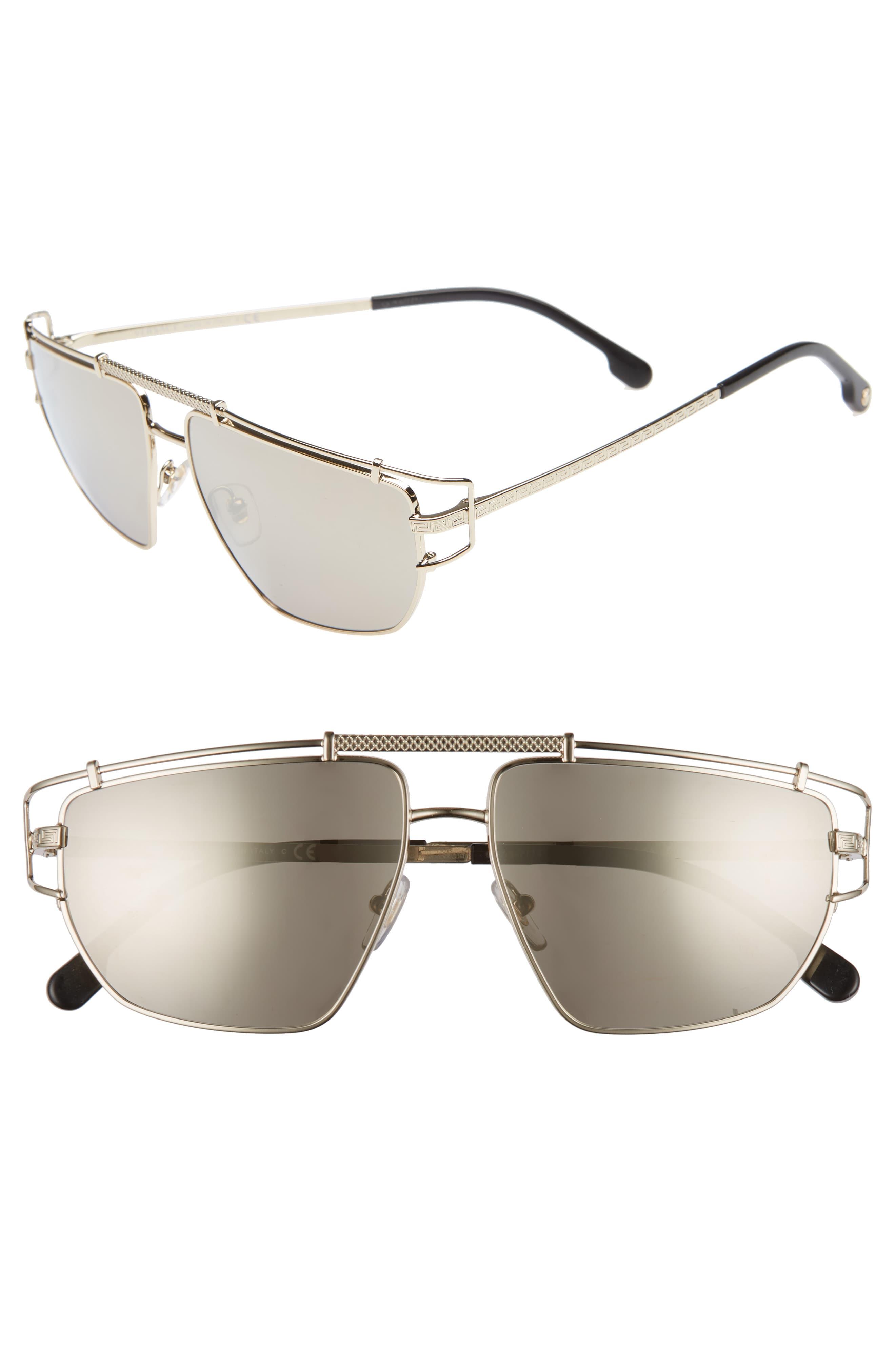 Versace Greca 57mm Aviator Sunglasses - Pale Gold Mirror in Metallic - Lyst