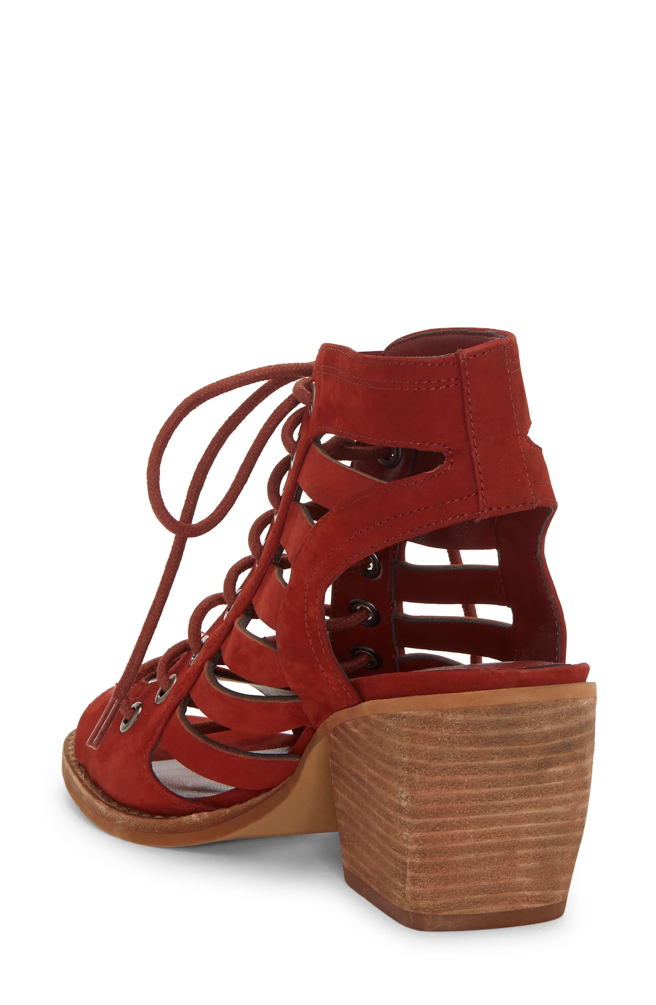 Vince Camuto Leather Chesten Lace-up Sandal in Red - Lyst