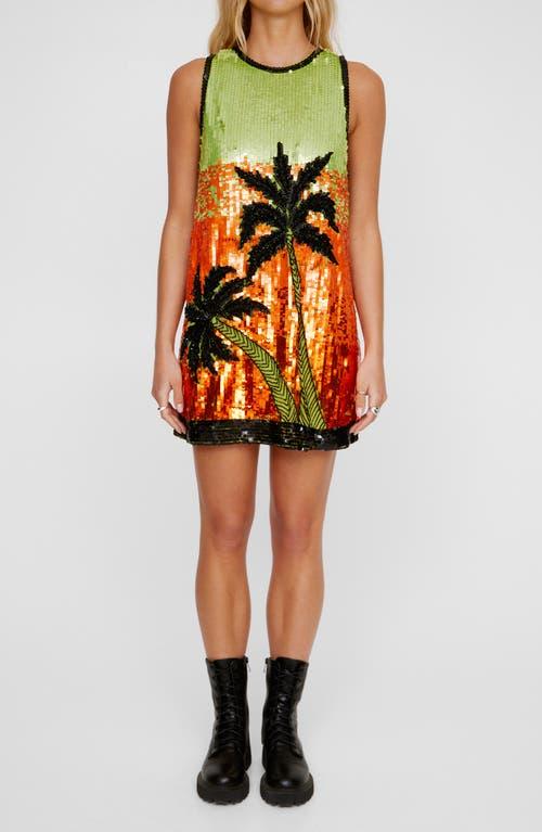 【関税＆送料込み】Palm Angels College Palm Sequin Mini Dre Palm Angels College Palm Sequin Mini Dress in Black | Lyst