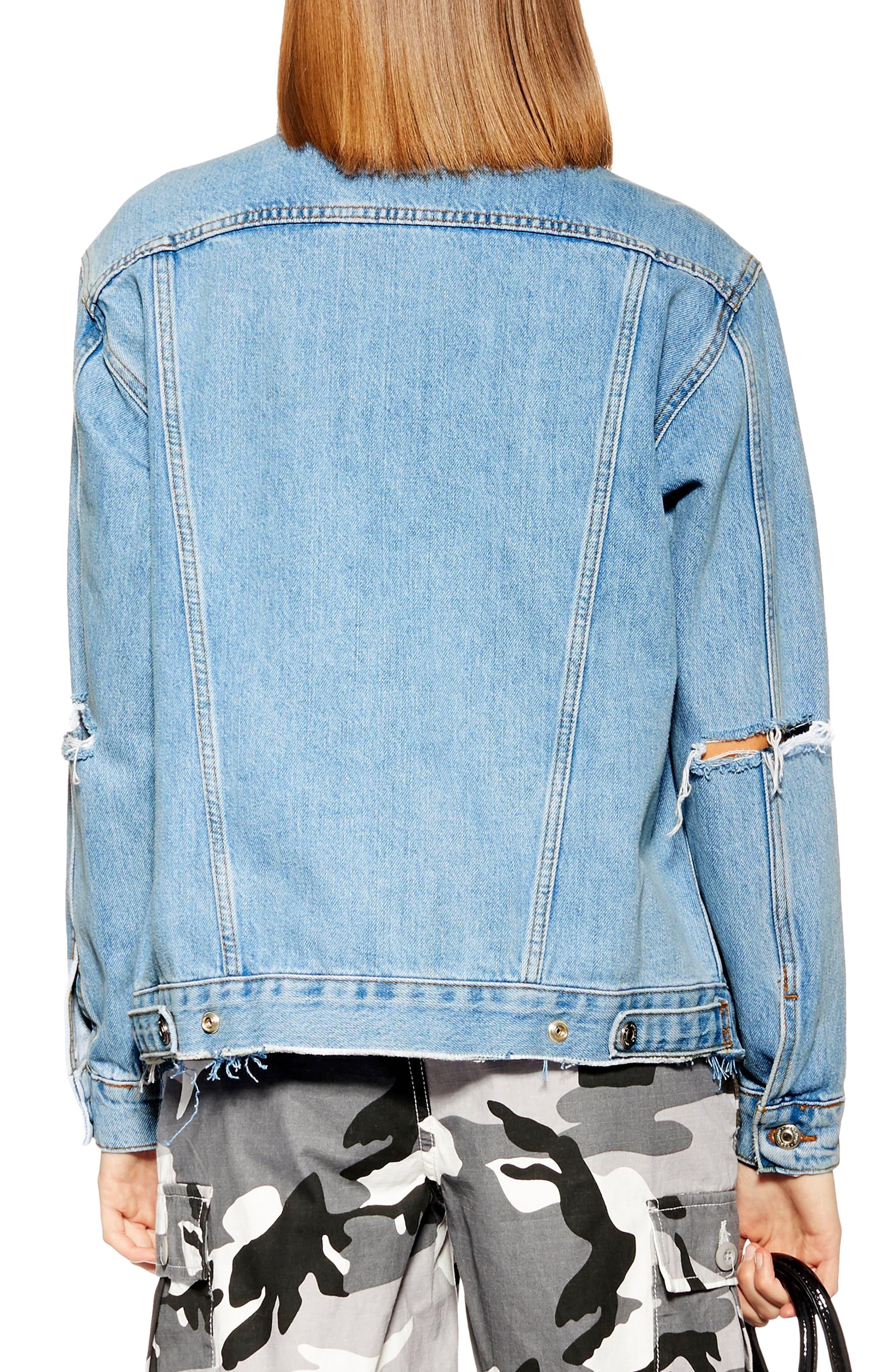 topshop elbow rip denim jacket