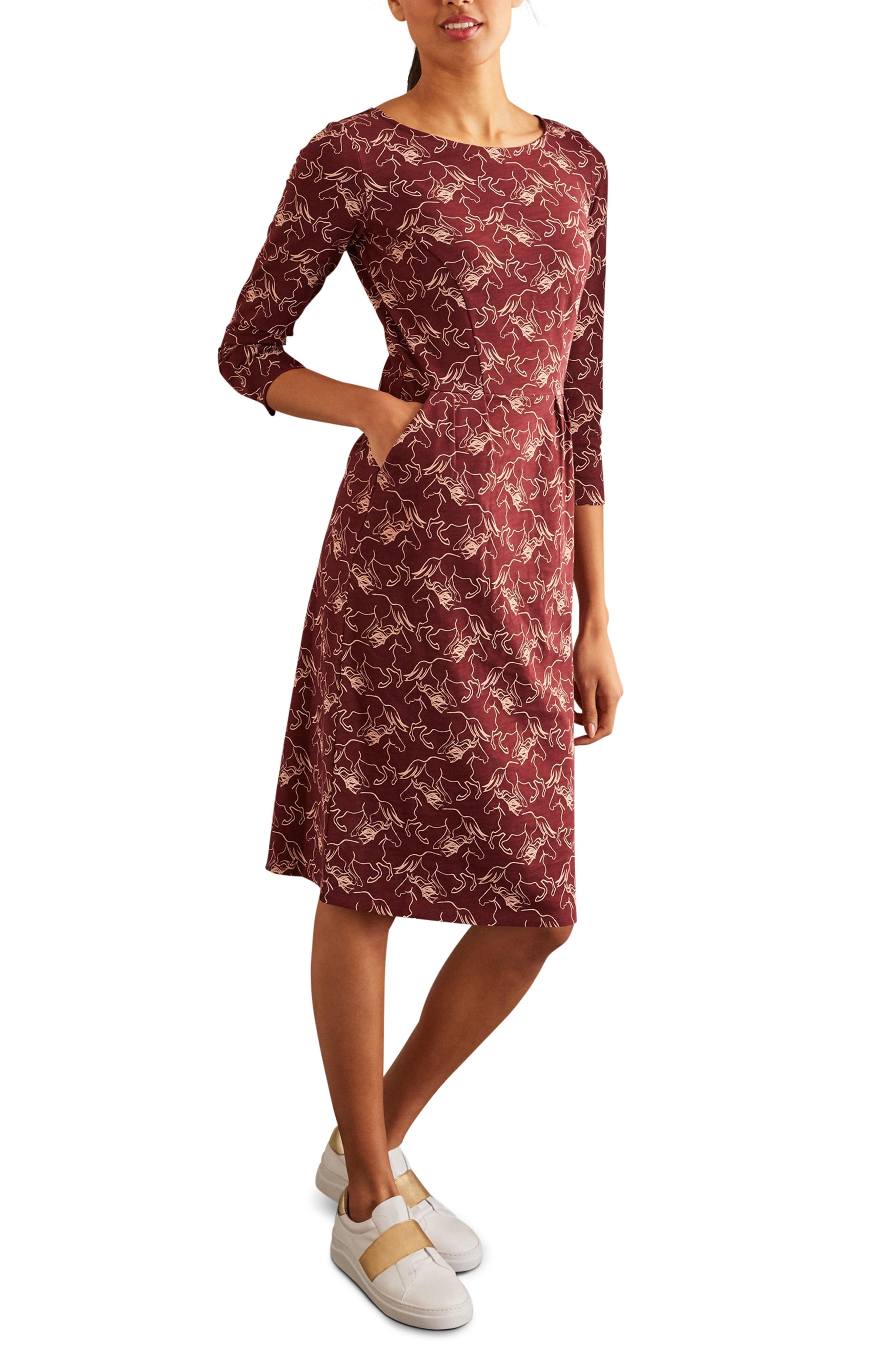 Boden Penny Print Cotton Jersey Dress in Red Lyst