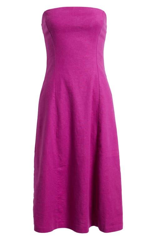 open edit pink dress Open Edit Linen Blend Shift Dress In Pink Wild Aster