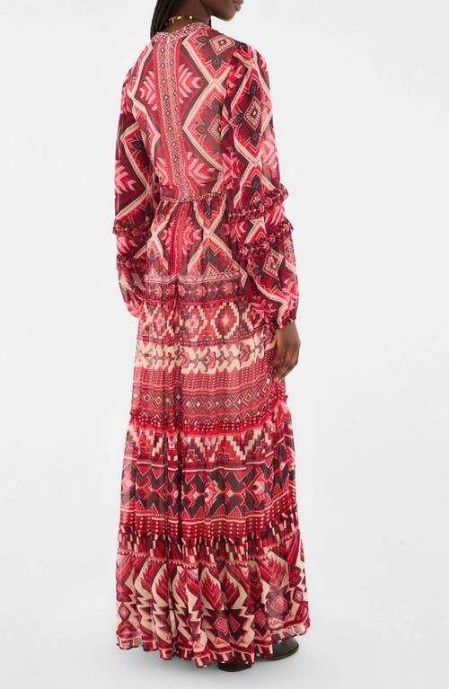 pink ainika flowers long sleeve maxi dress Ainika Flowers Long Sleeve Maxi Dress