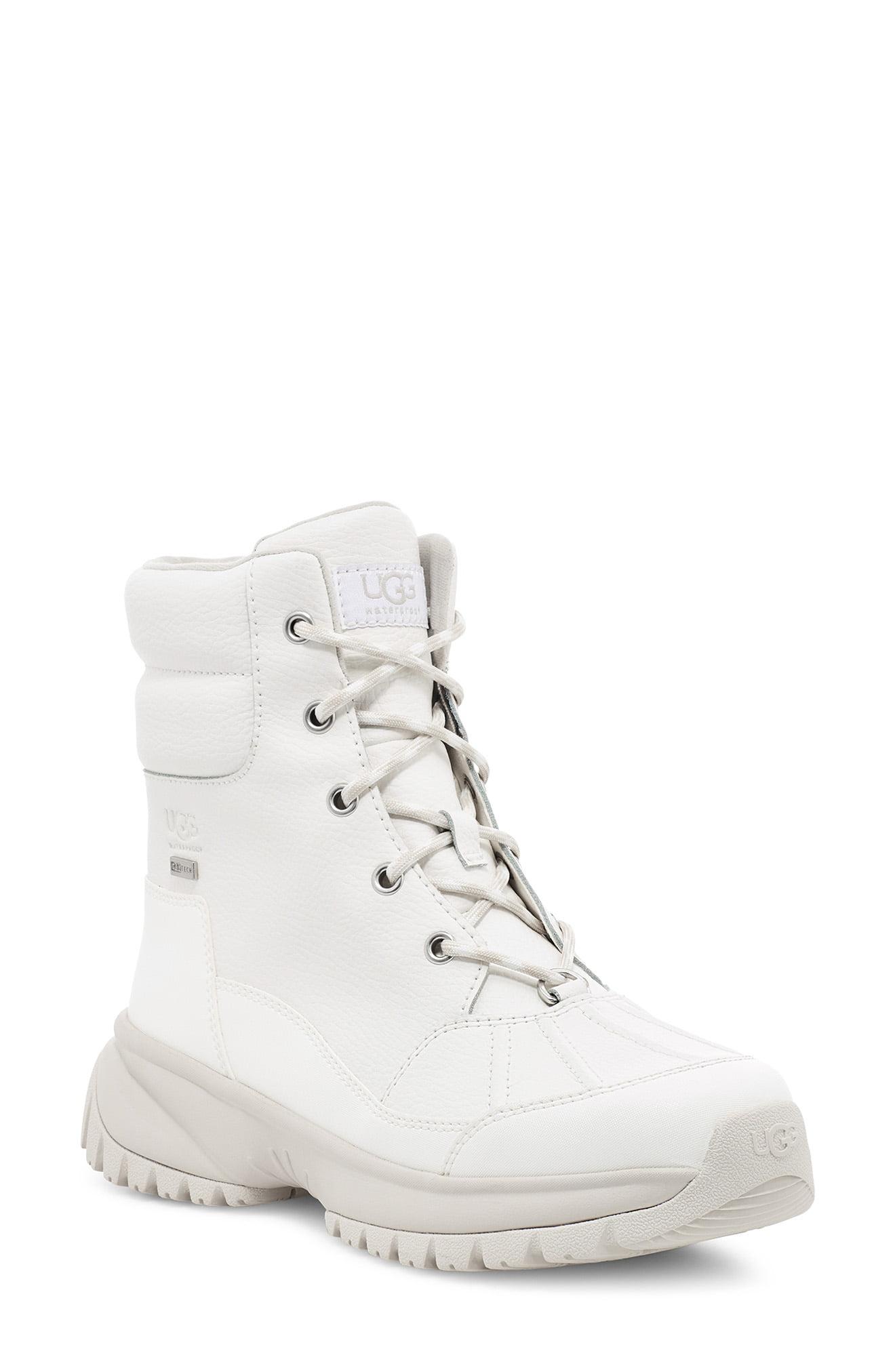 UGG Wool UGG Yose Waterproof Lace-up Boot in White Leather (White) - Lyst