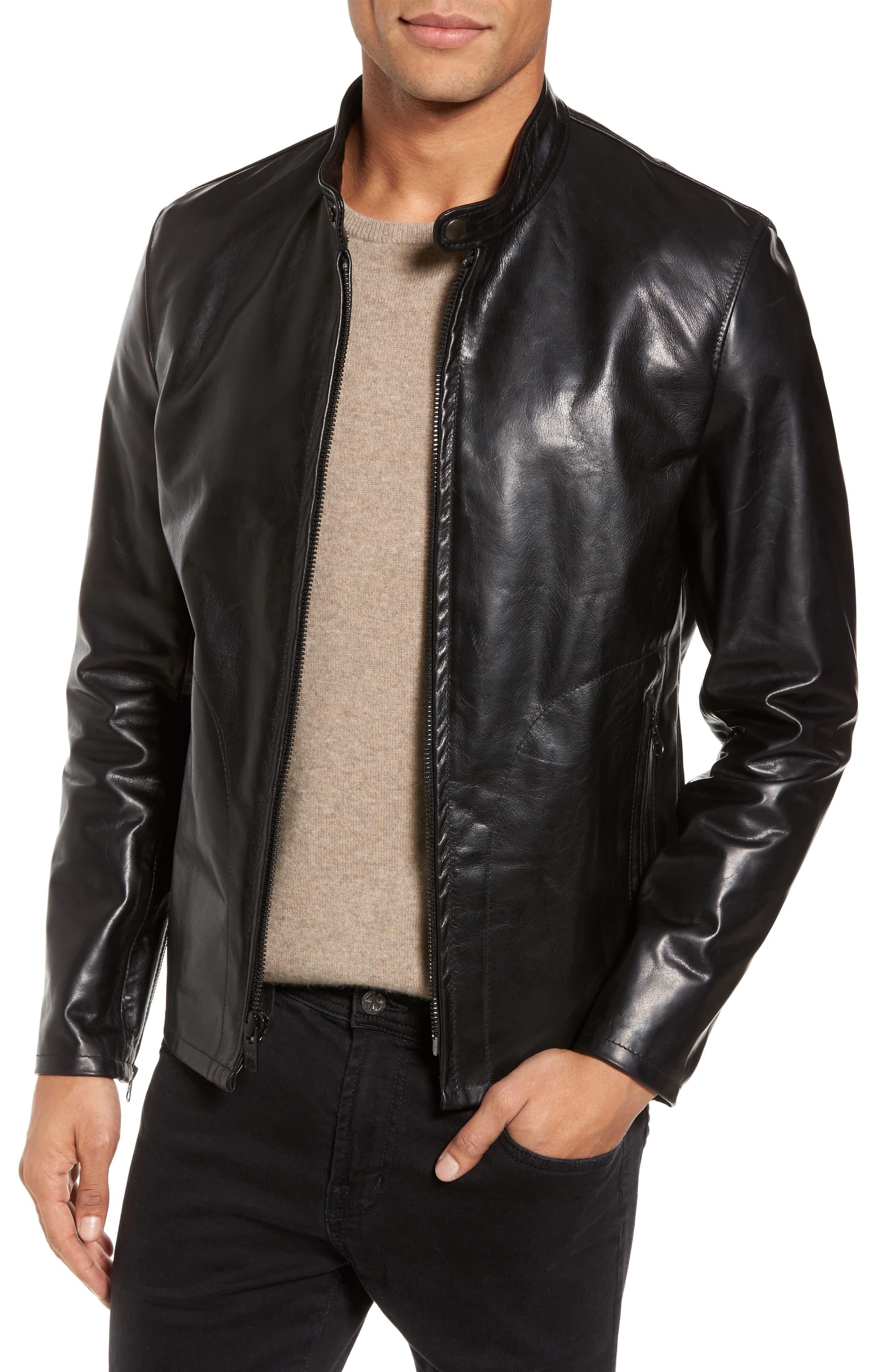 Schott Nyc Café Racer Unlined Cowhide Leather Jacket in Black for Men ...