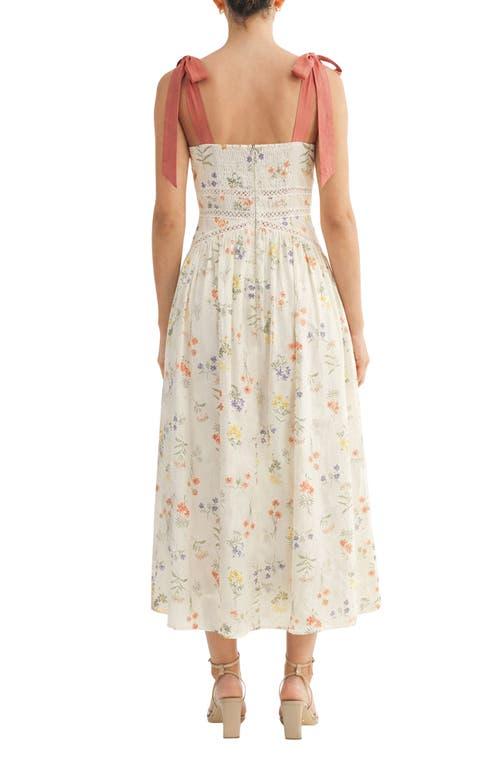 arose studio sleeveless v-neck floral midi dress Arose Studio Sleeveless V-Neck Floral Midi Dress