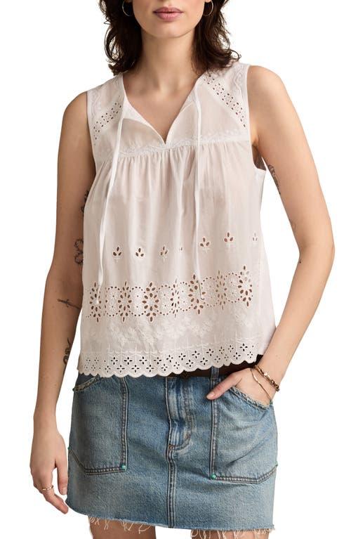 lucky brand white eyelet top