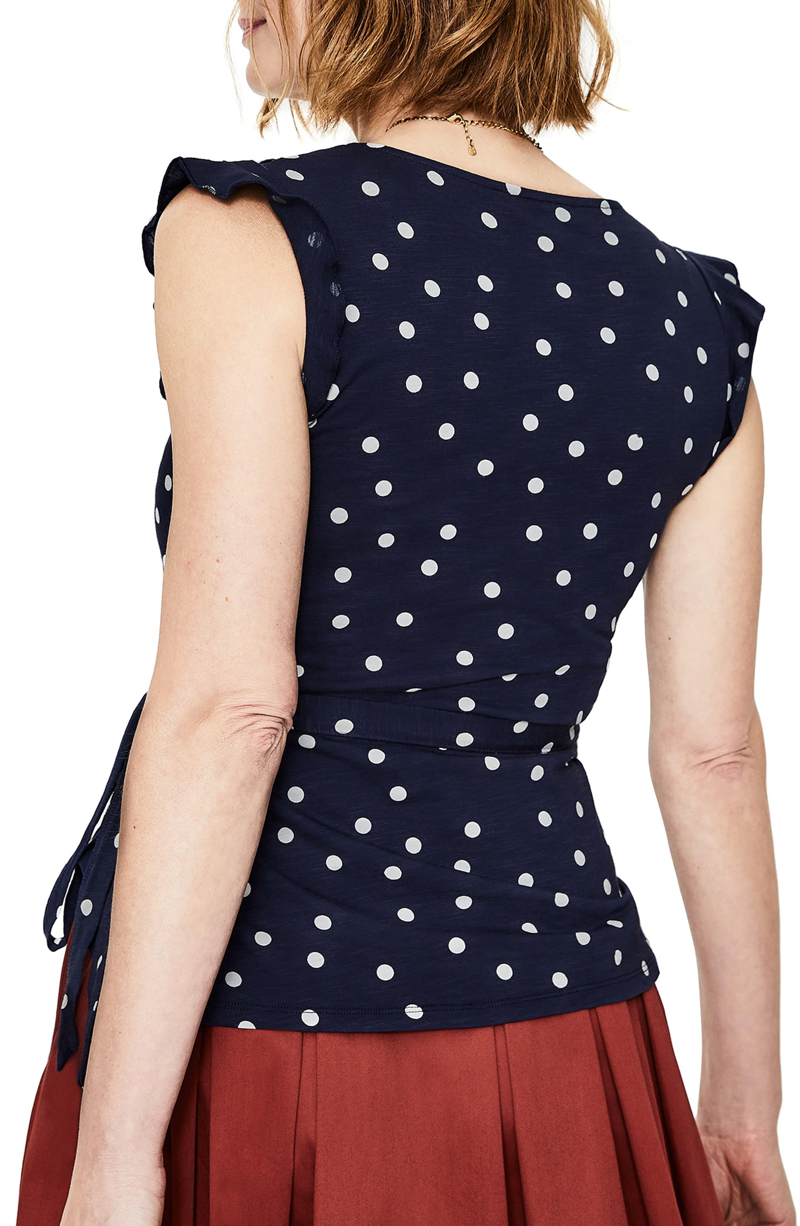 Boden Cotton Jodie Jersey Wrap Top in Blue Lyst