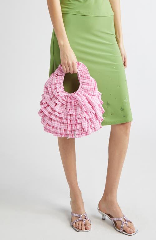 Sandy Liang Napa Gingham Handbag in Pink | Lyst