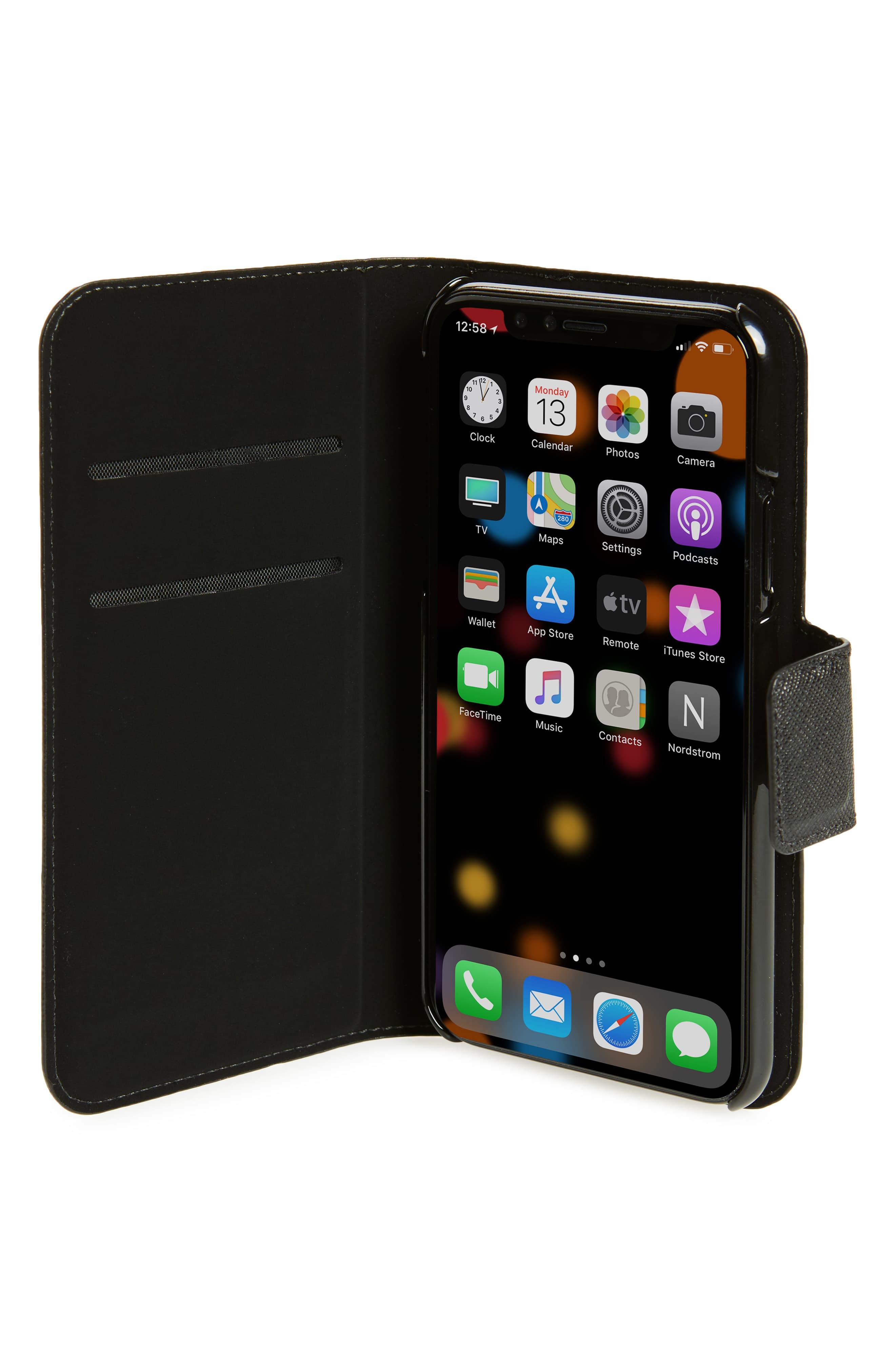 Kate Spade Leather Wrap Iphone X/xs Folio Case in Black Lyst