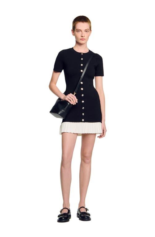 sandro mini knit dress with ruffle Mini knit dress with ruffle in Black for Women