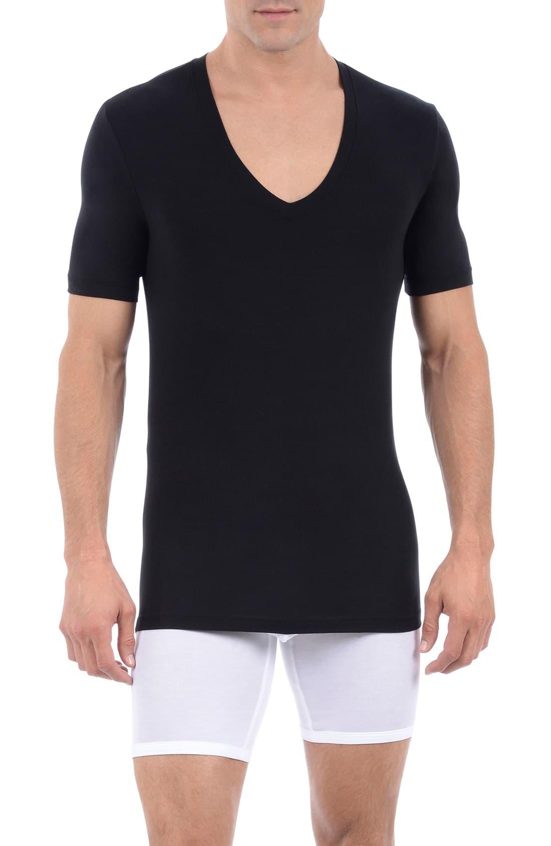 Tommy John Cool Cotton Deep V-neck Undershirt in Black for Men - Lyst