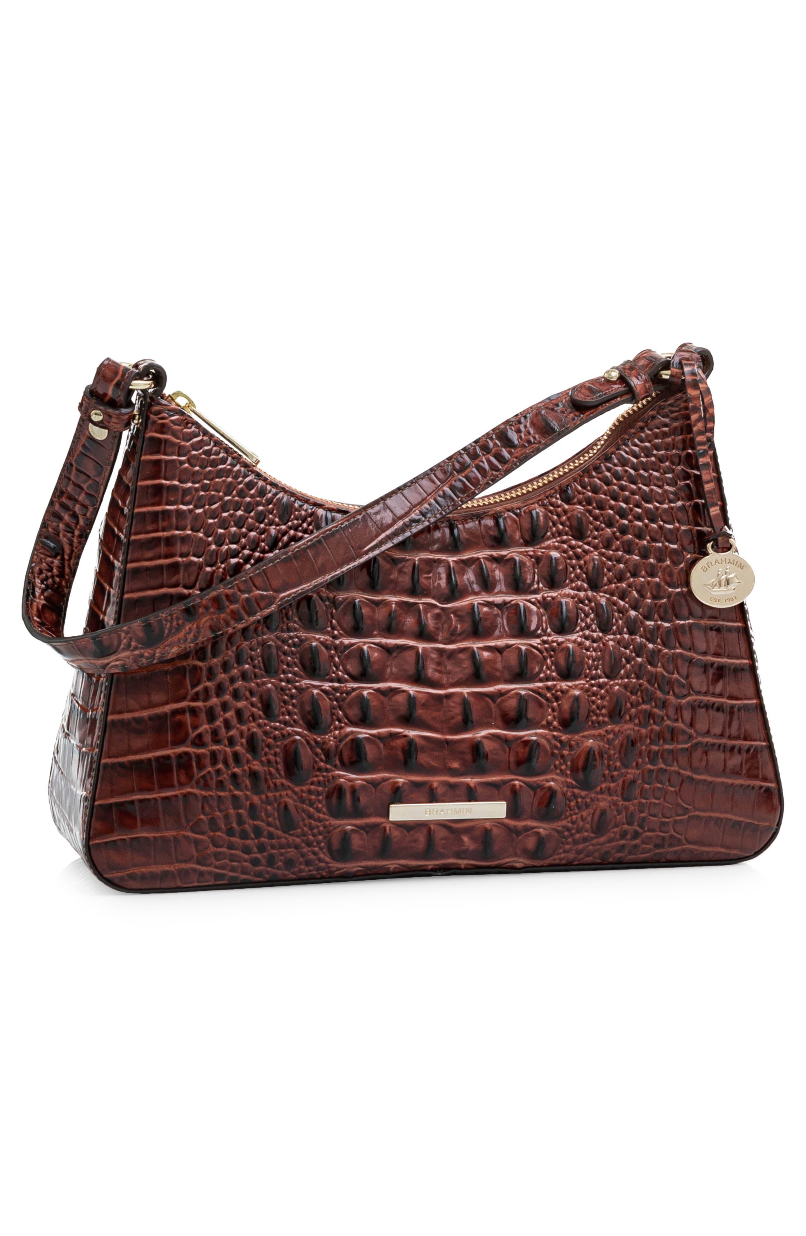 Pecan Brahmin Purse Handbag Embossed Leather Alligator Print -  Sweden