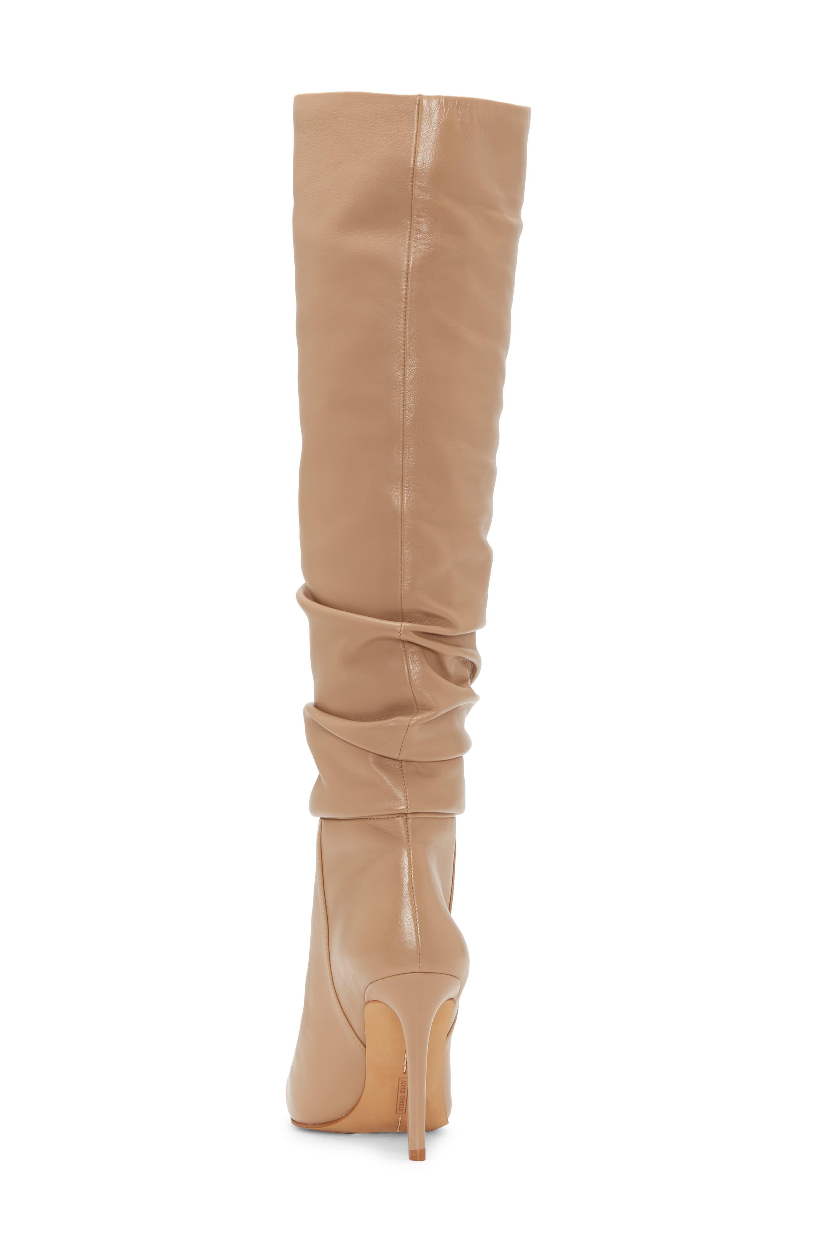 kashiana leather scrunch over the knee boots