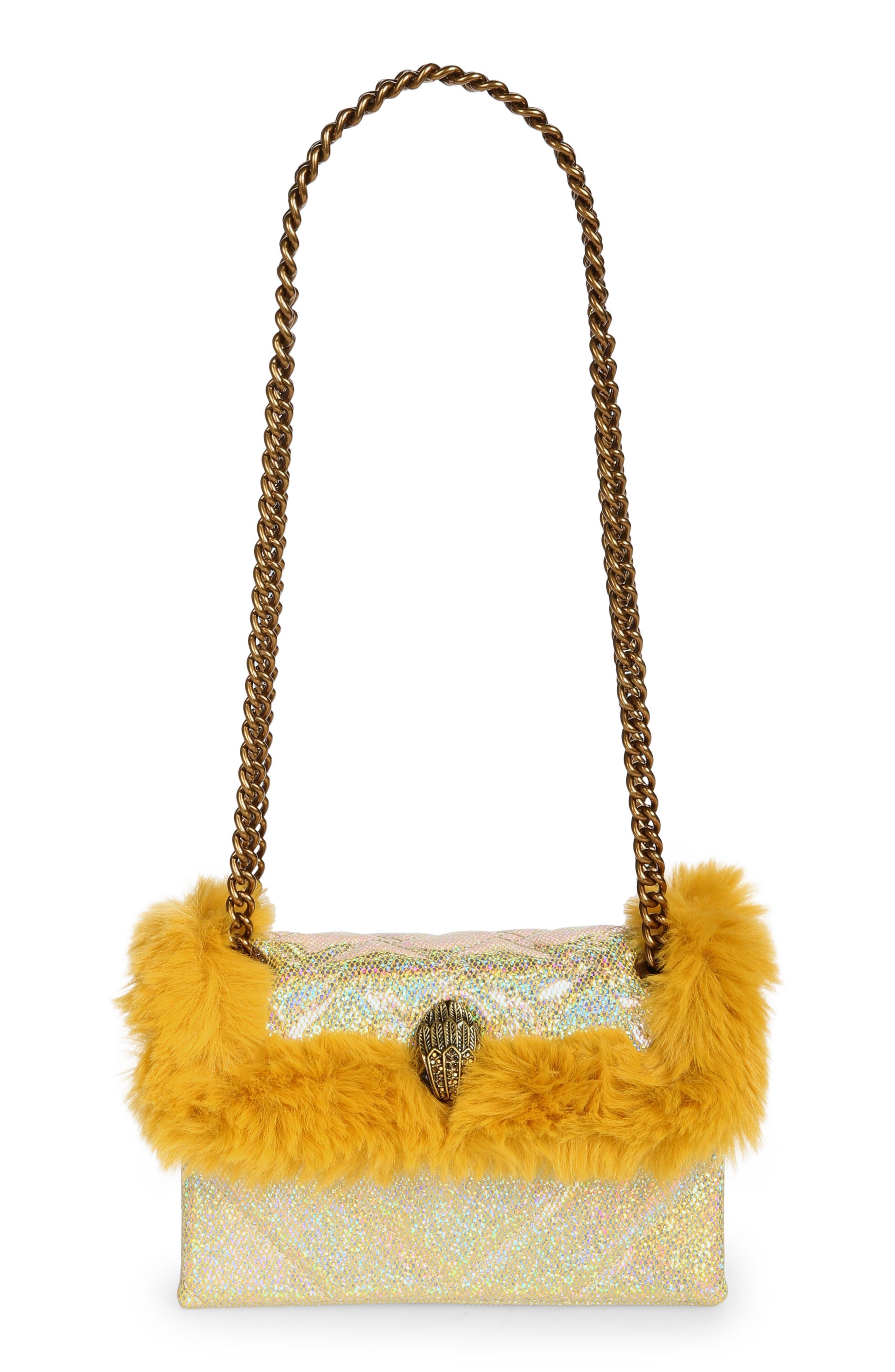 Kurt Geiger Mini Kensington Faux Fur Convertible Crossbody Bag in