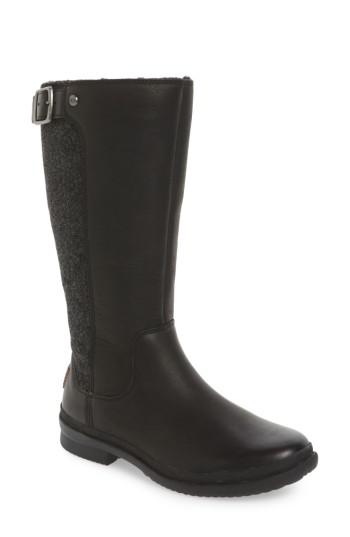 ugg australia janina leather & textile rain boots