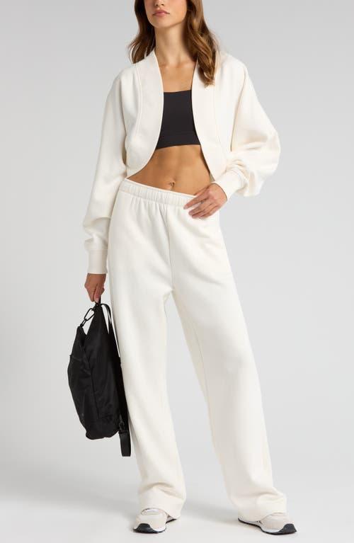Zella Cloud Fleece Cardigan Shrug in White Lyst