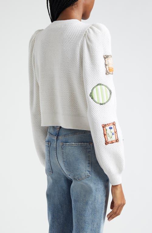 Alice + Olivia Kitty Stace Face Frame Wool Blend Cardigan in